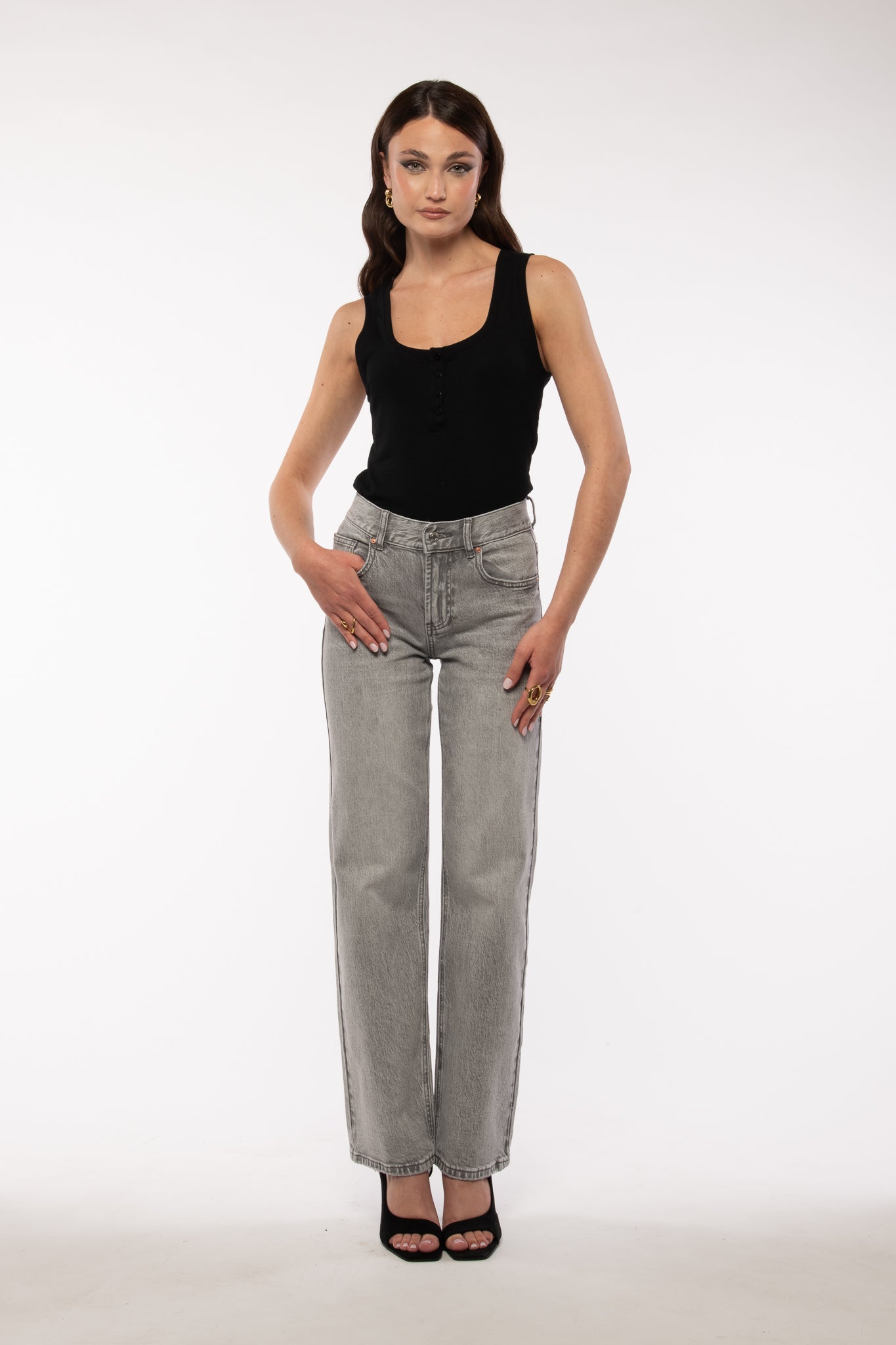 Jeans ‘VITA MEDIA’ Gamba Dritta Grigio