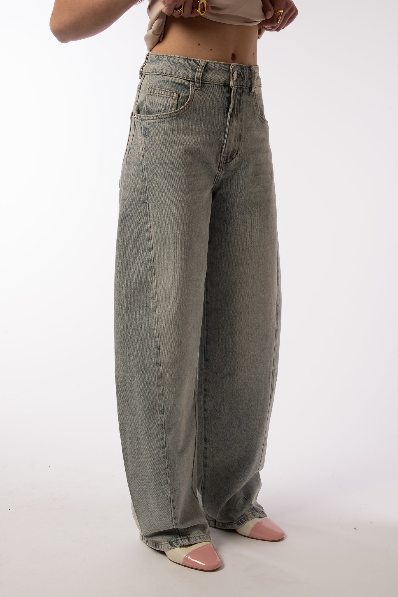 Jeans ‘BARREL’ con cuciture