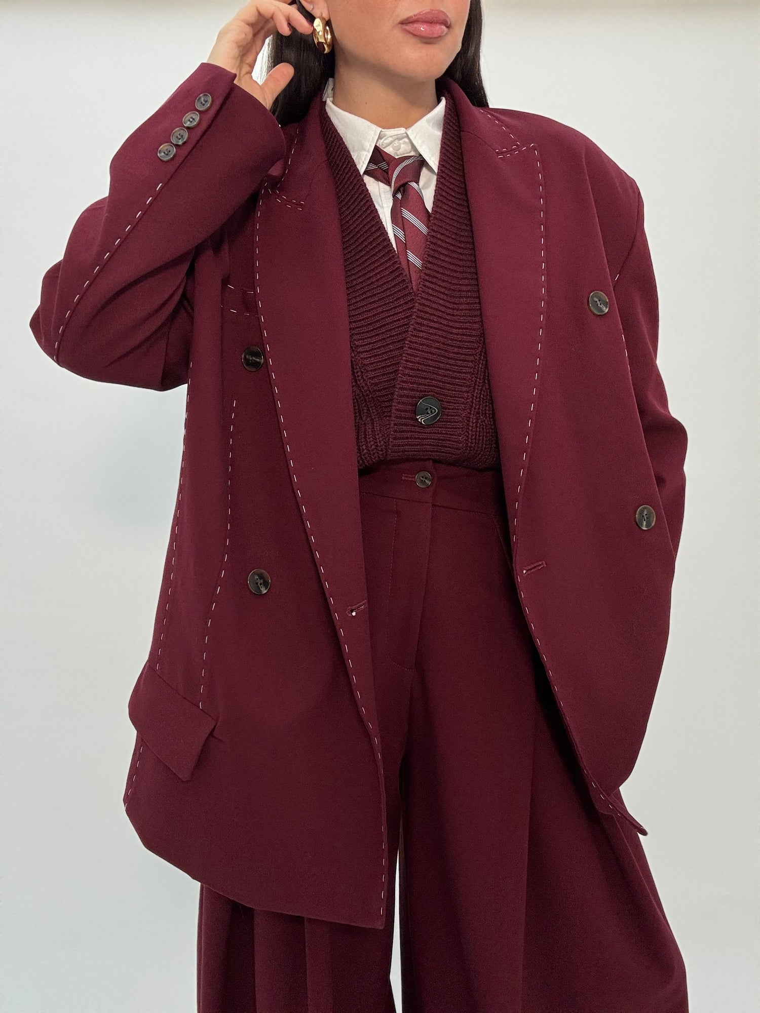 Blazer ‘CUCITURE BIANCHE’ Bordeaux