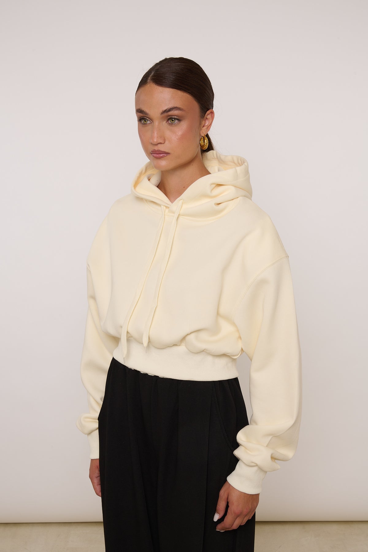 Felpa Crop ‘100%COTONE’ Panna