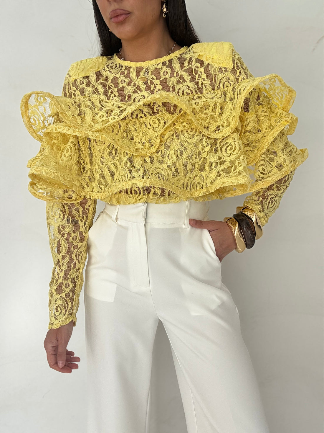 Blusa ‘RICAMI E VIOLÁ’ Gialla