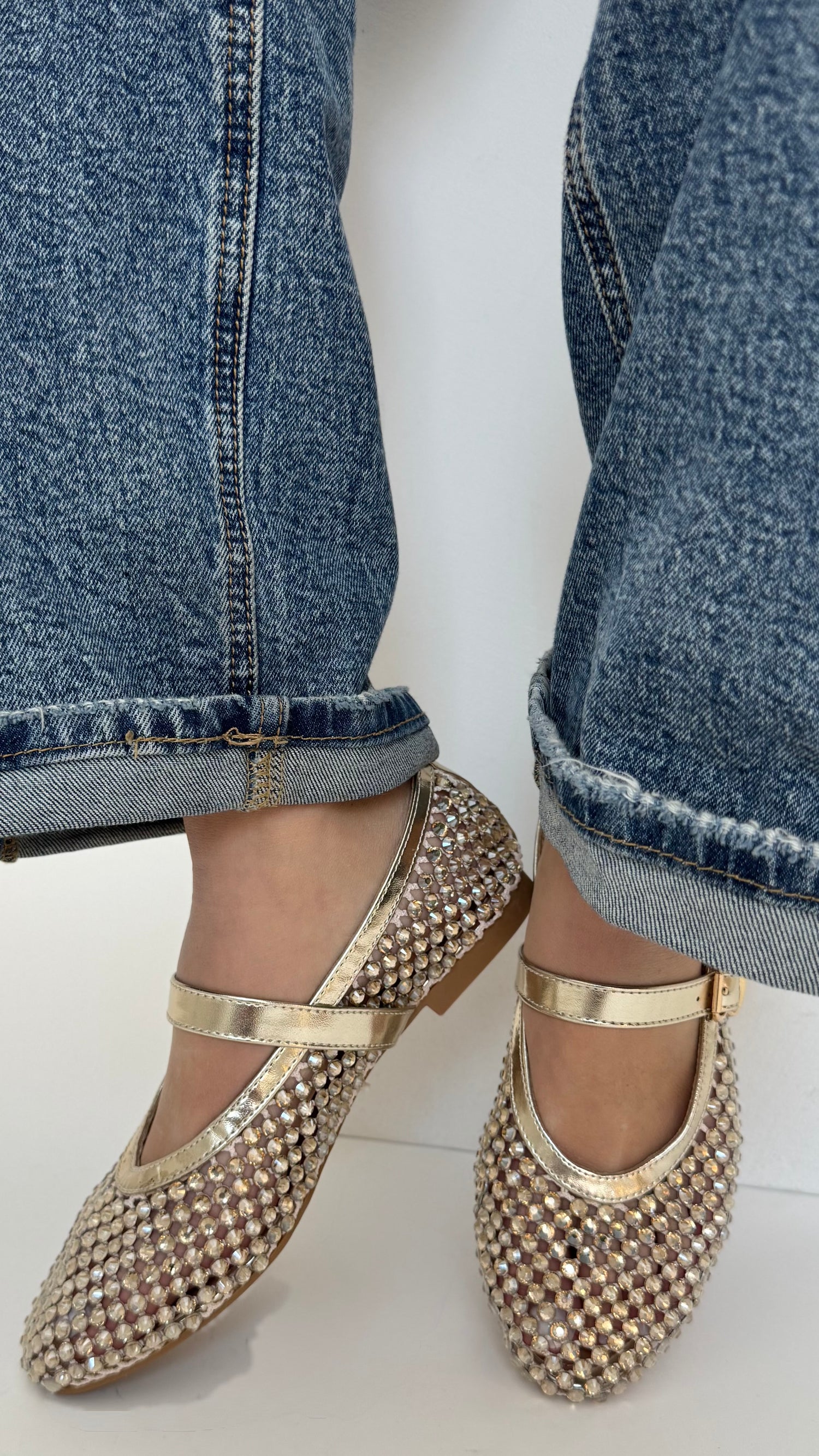 Scarpe ‘BALLERINA’ total strass Gold