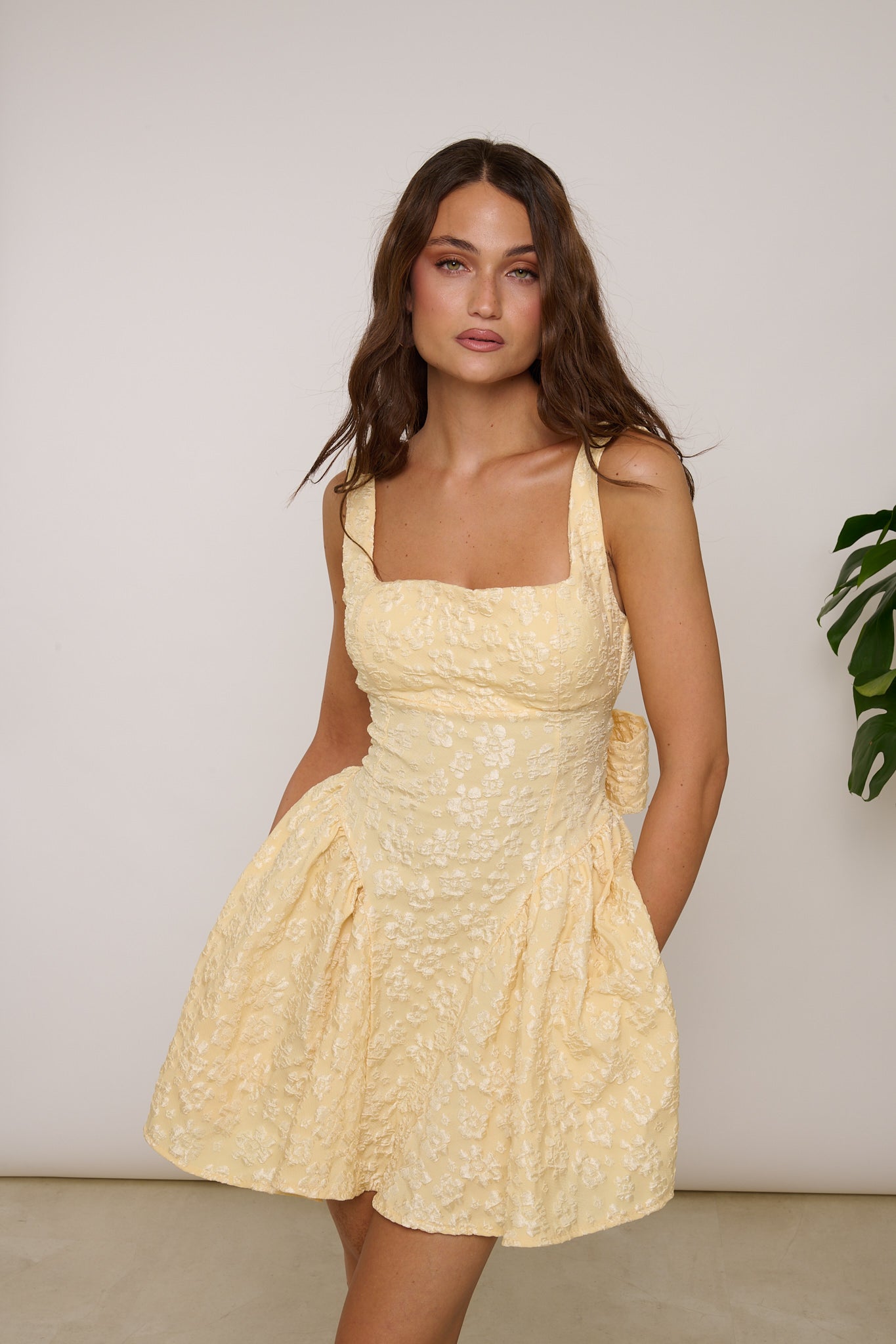 Abito Corto ‘MINI FIORI’ Giallo