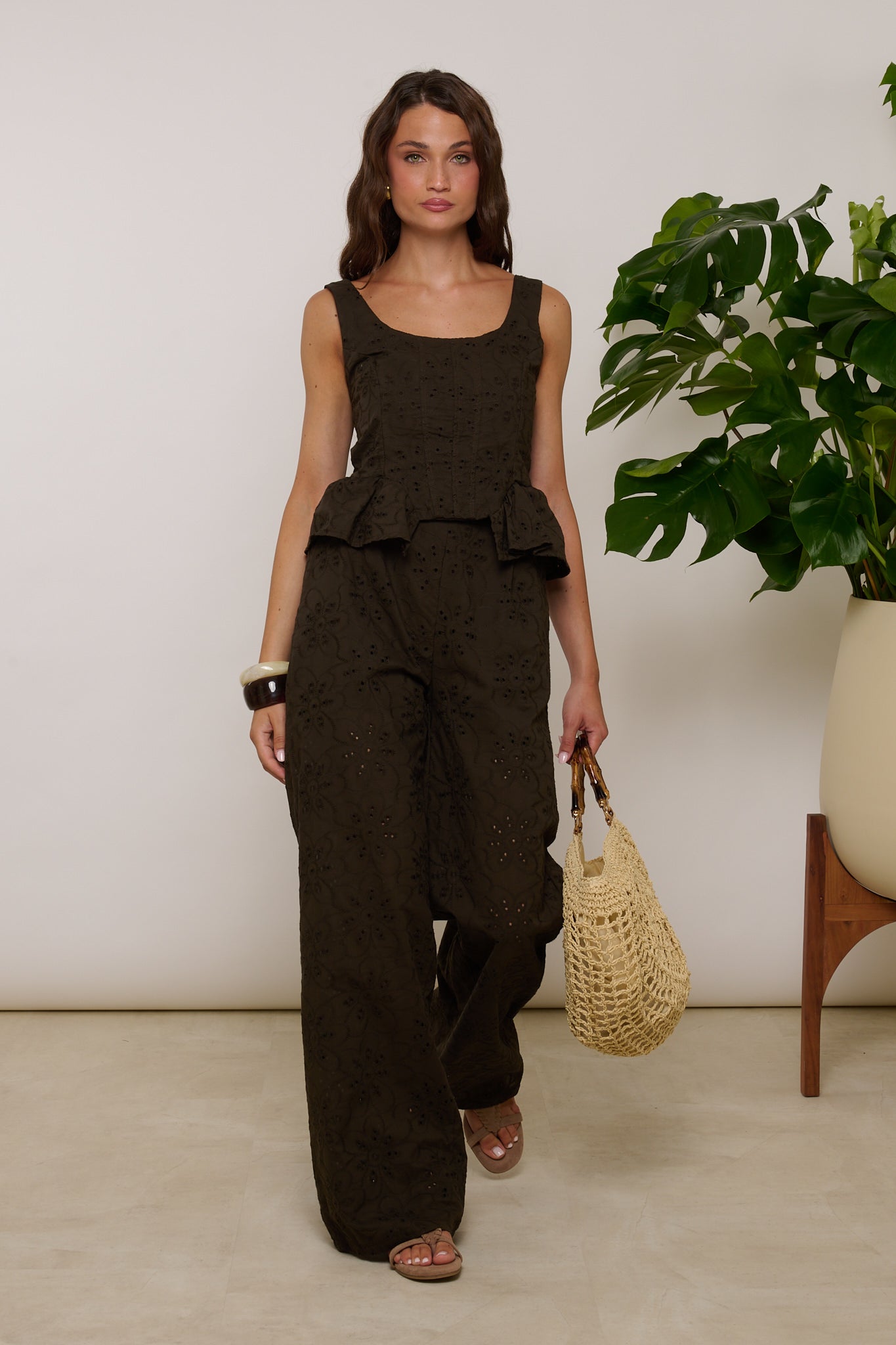 Coordinato ‘PIZZO SAN GALLO’ top+pantalone Cacao Scuro