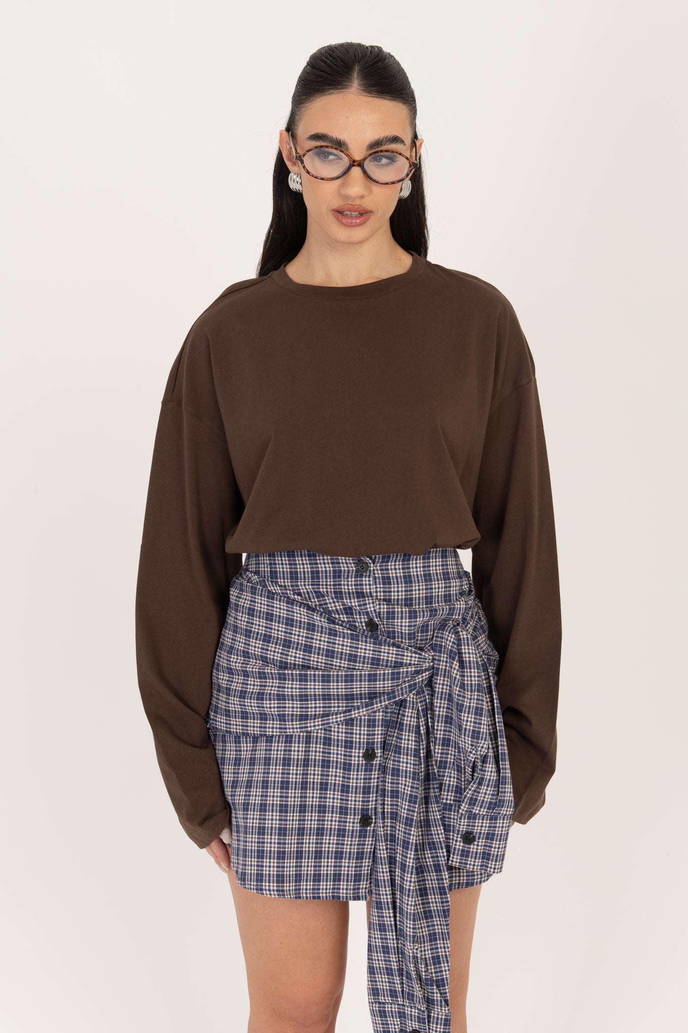 Maglia ‘SPACCO LATERALE’ 100%COTONE Cacao