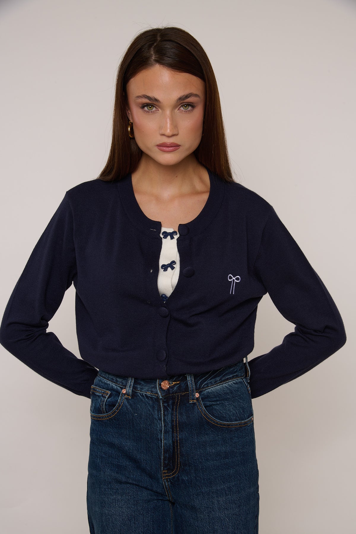Cardigan ‘FIOCCHETTI’ Blu Notte