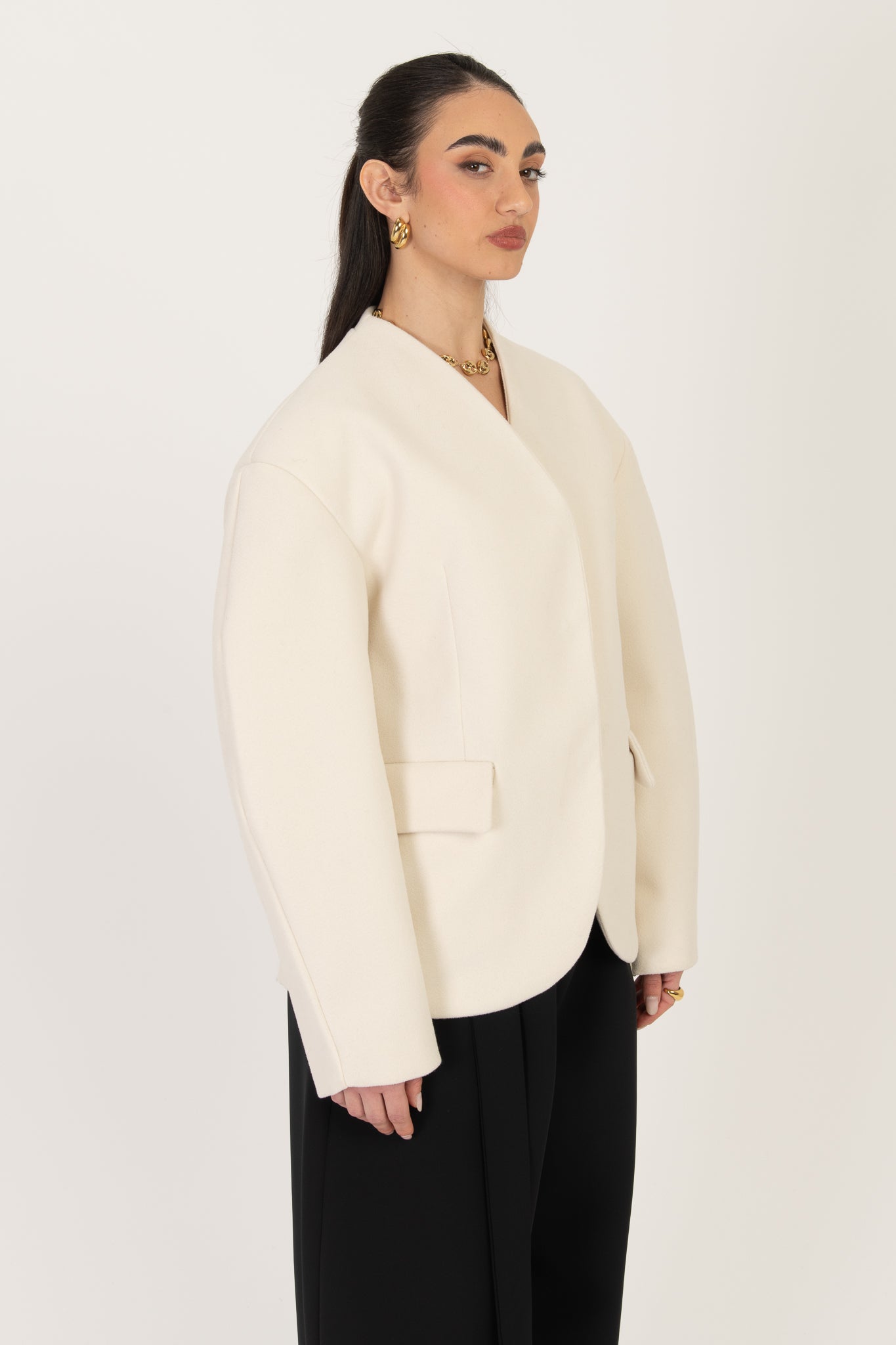 Blazer/Cappotto ‘AVVITATO’ BY LUMINA Panna