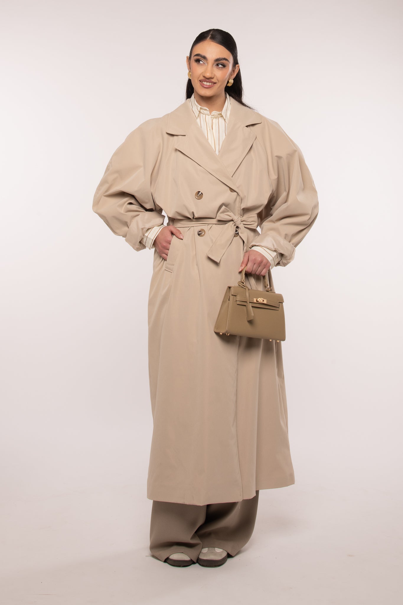 Trench lungo ‘4 BOTTONI’ Beige