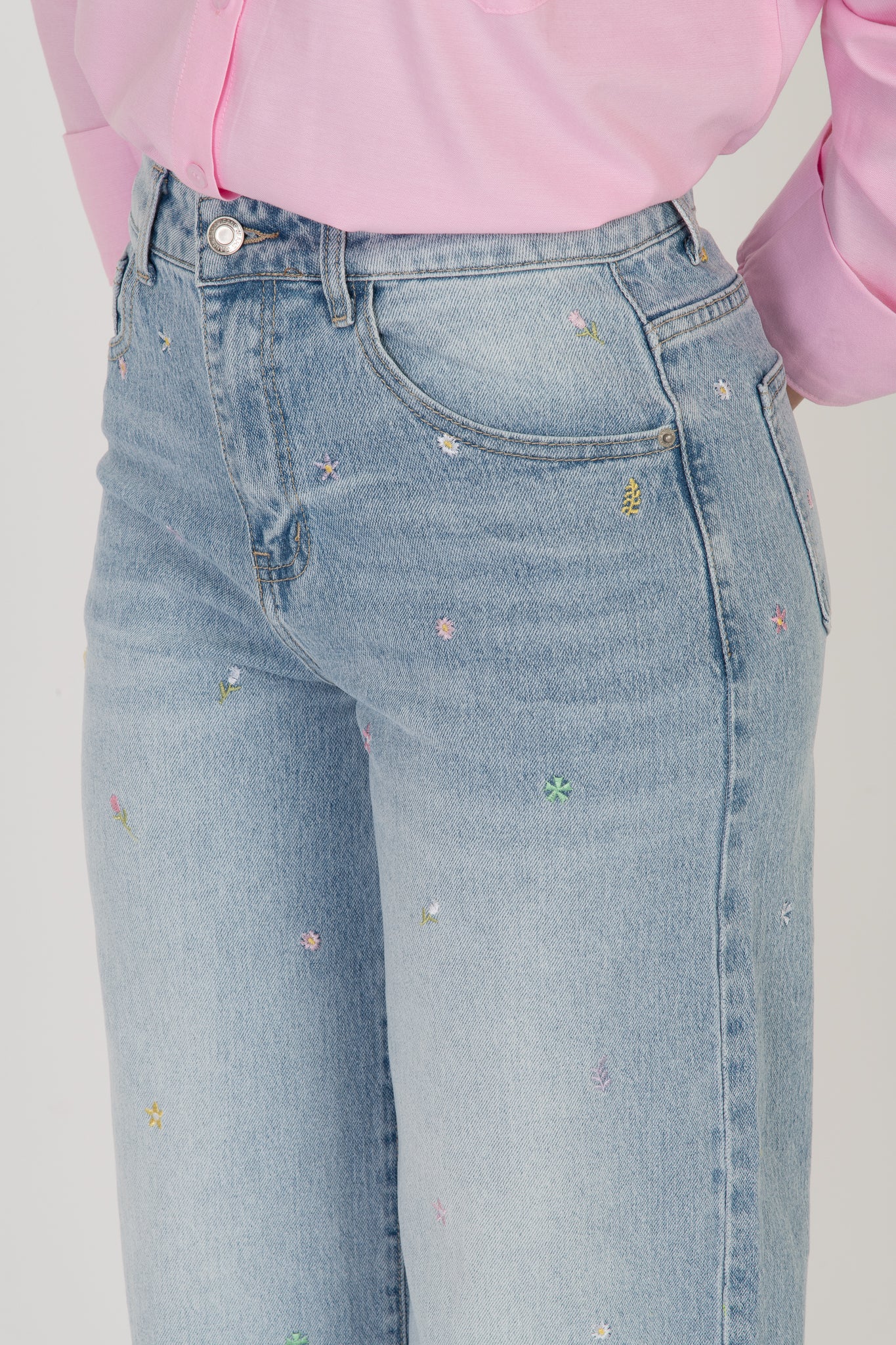 Jeans ‘CON RICAMI’ Denim Chiaro