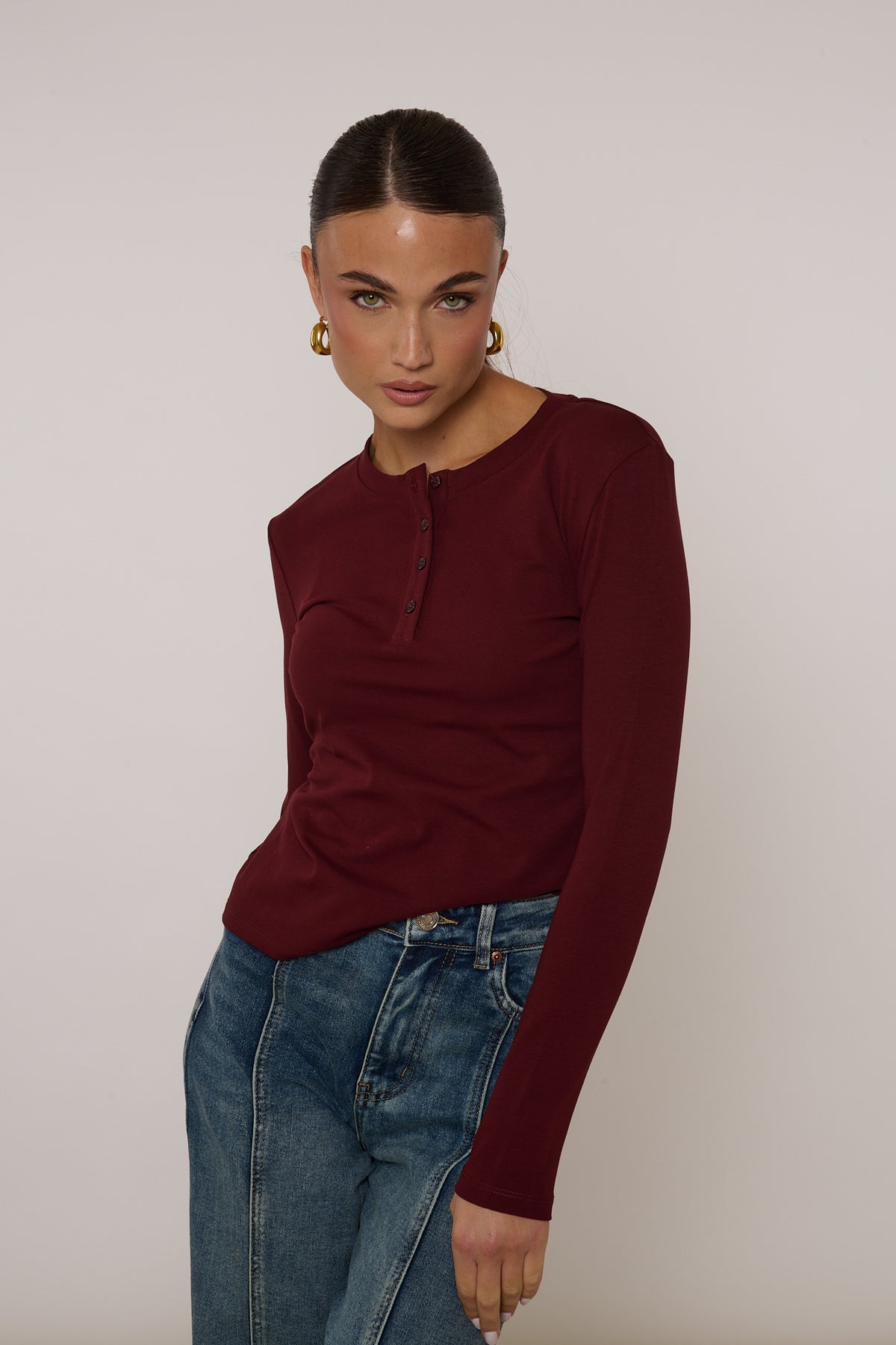 Maglia ‘BOTTONCINI’ By Lumina Bordeaux