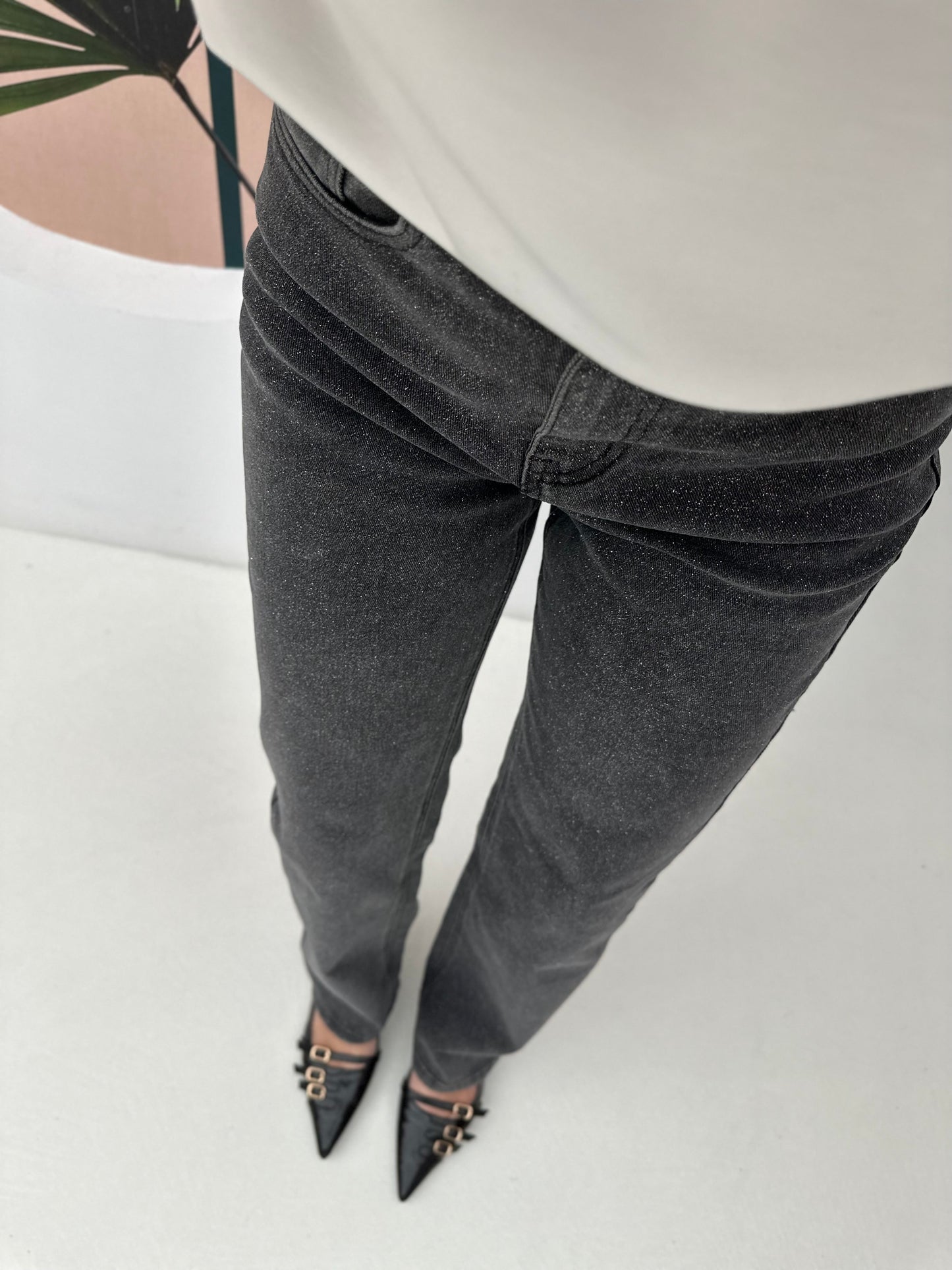 Jeans ‘MICRO GLITTER’ grigio scuro
