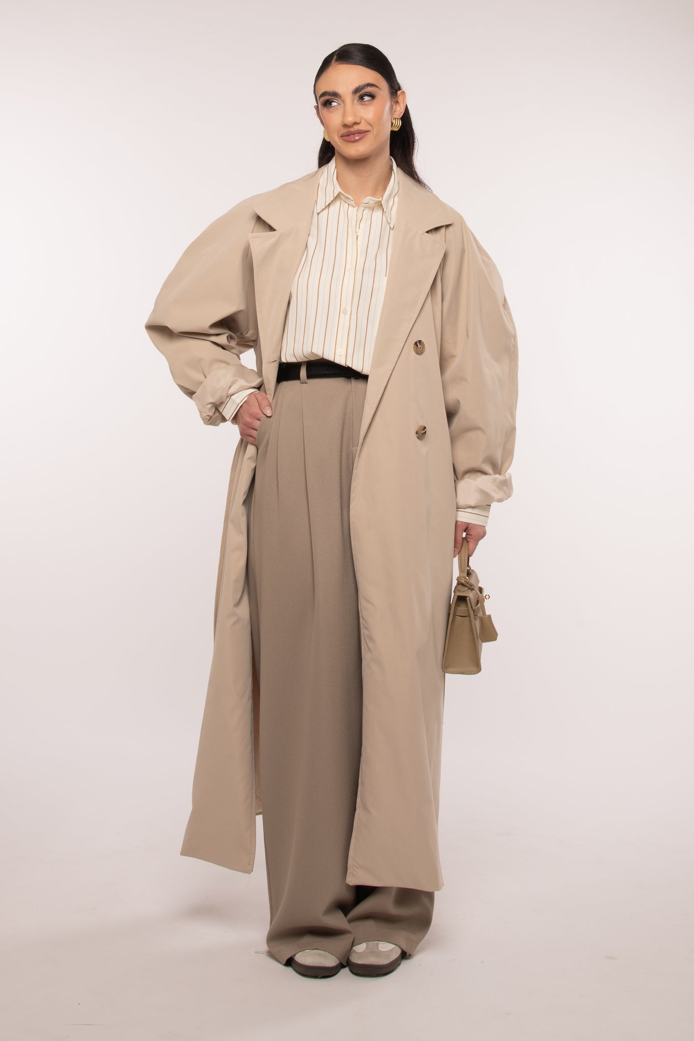 Trench lungo ‘4 BOTTONI’ Beige