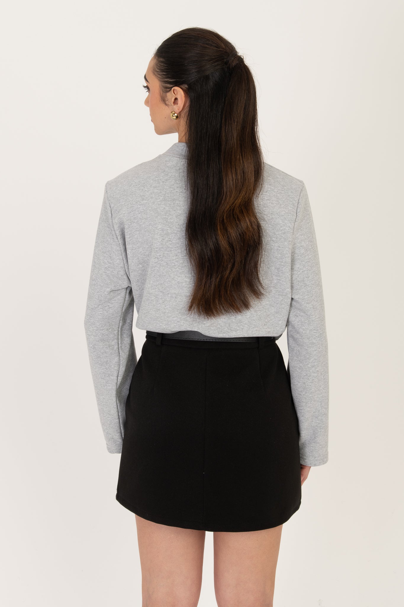 Felpa ‘MEZZO COLLO CON SPALLINE’ Grigia