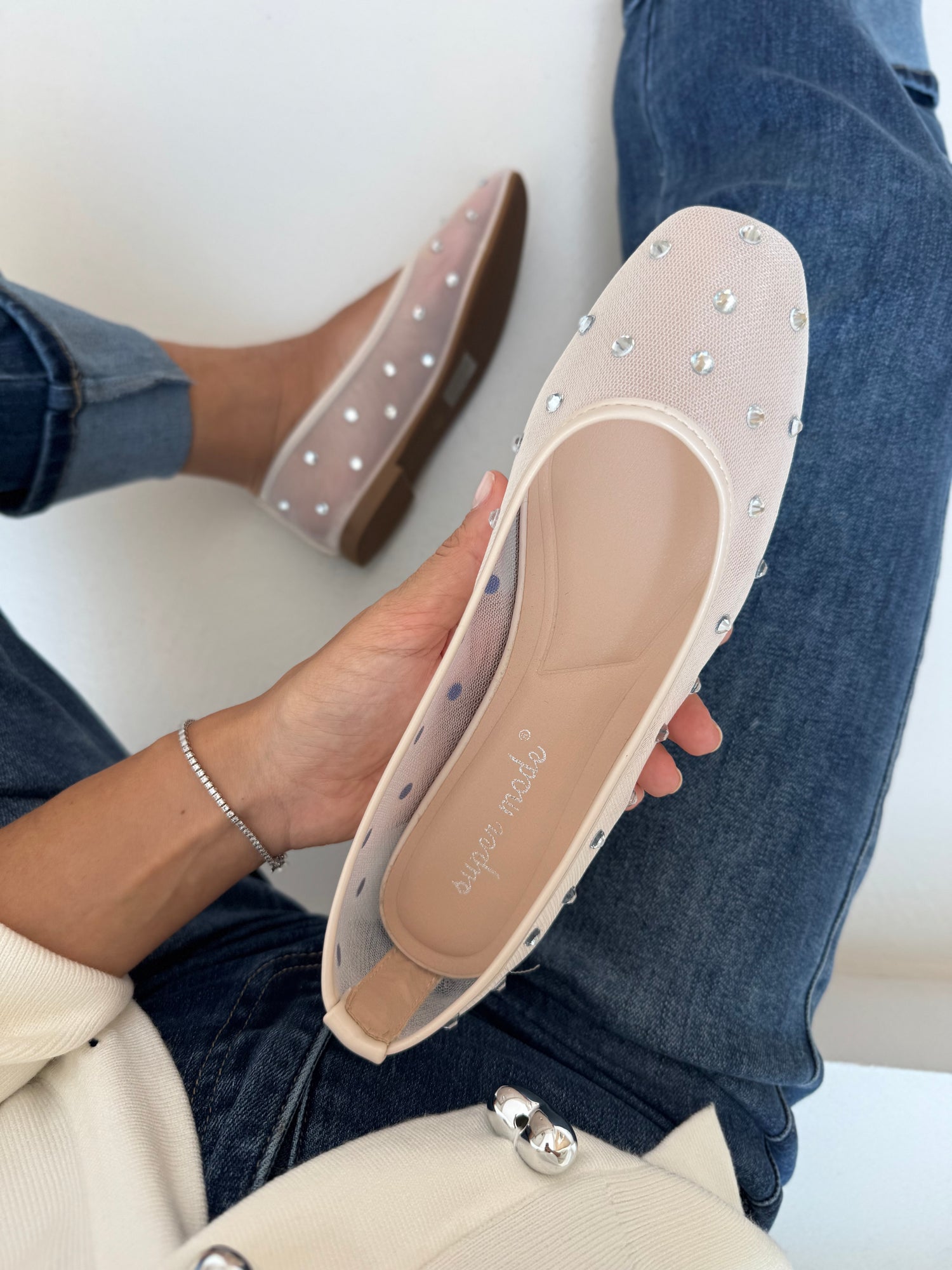Scarpe ‘BALLERINA’ strass Nude