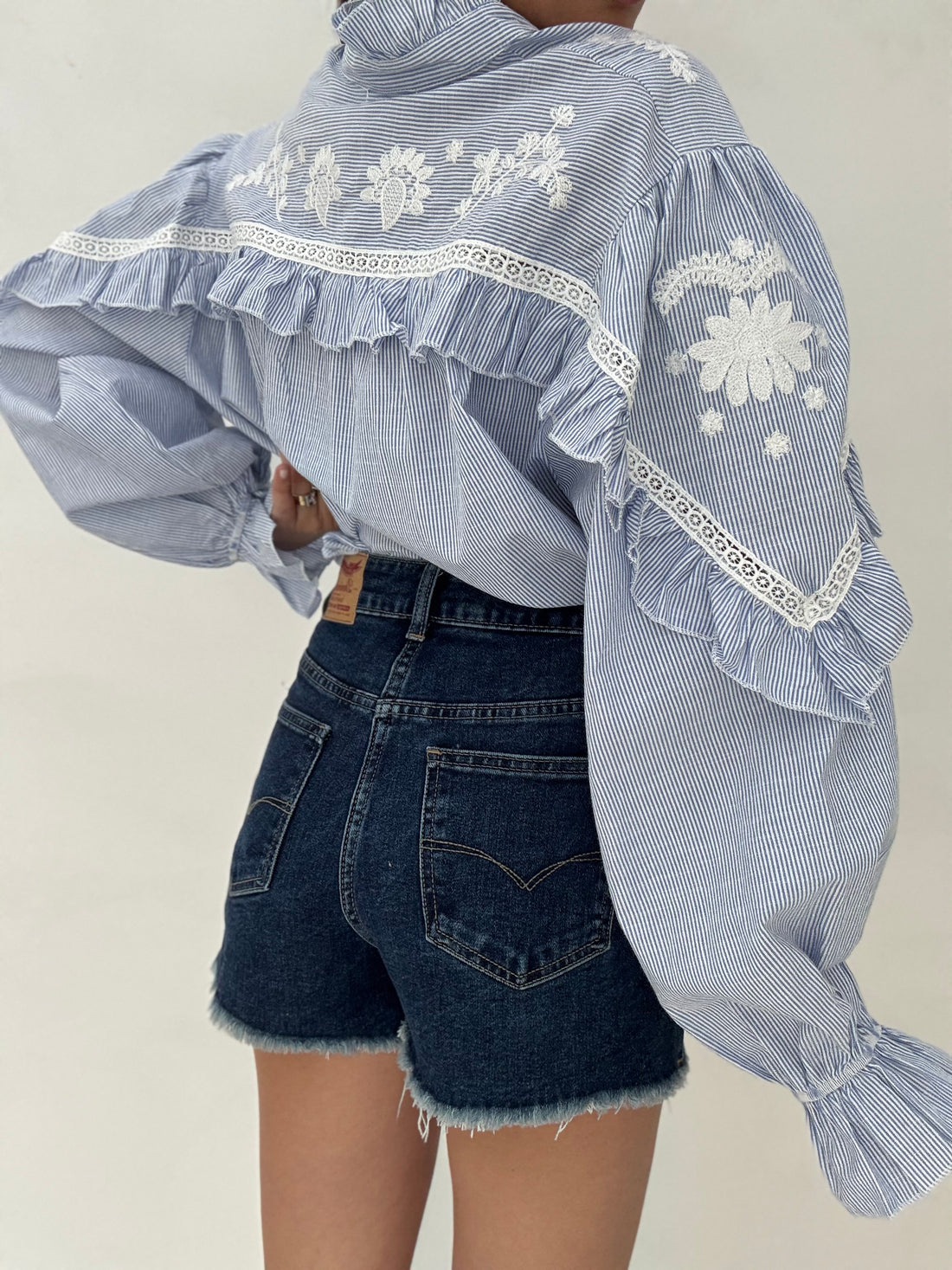 Pantaloncino sfrangiato ‘LIFE STYLE’ Denim Scuro