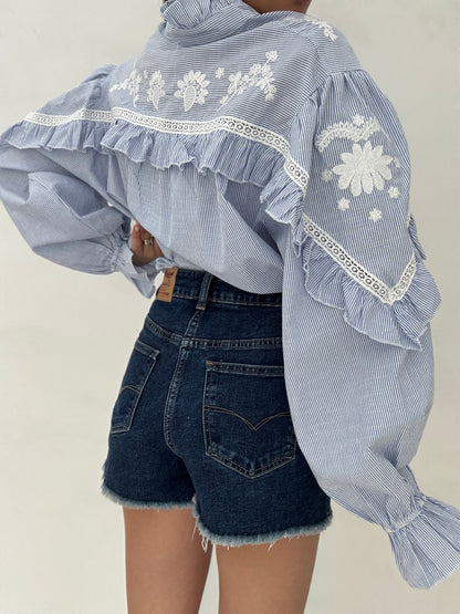 Pantaloncino sfrangiato ‘LIFE STYLE’ Denim Scuro