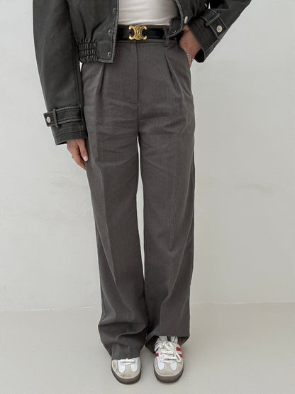 Pantalone con pence Grigio