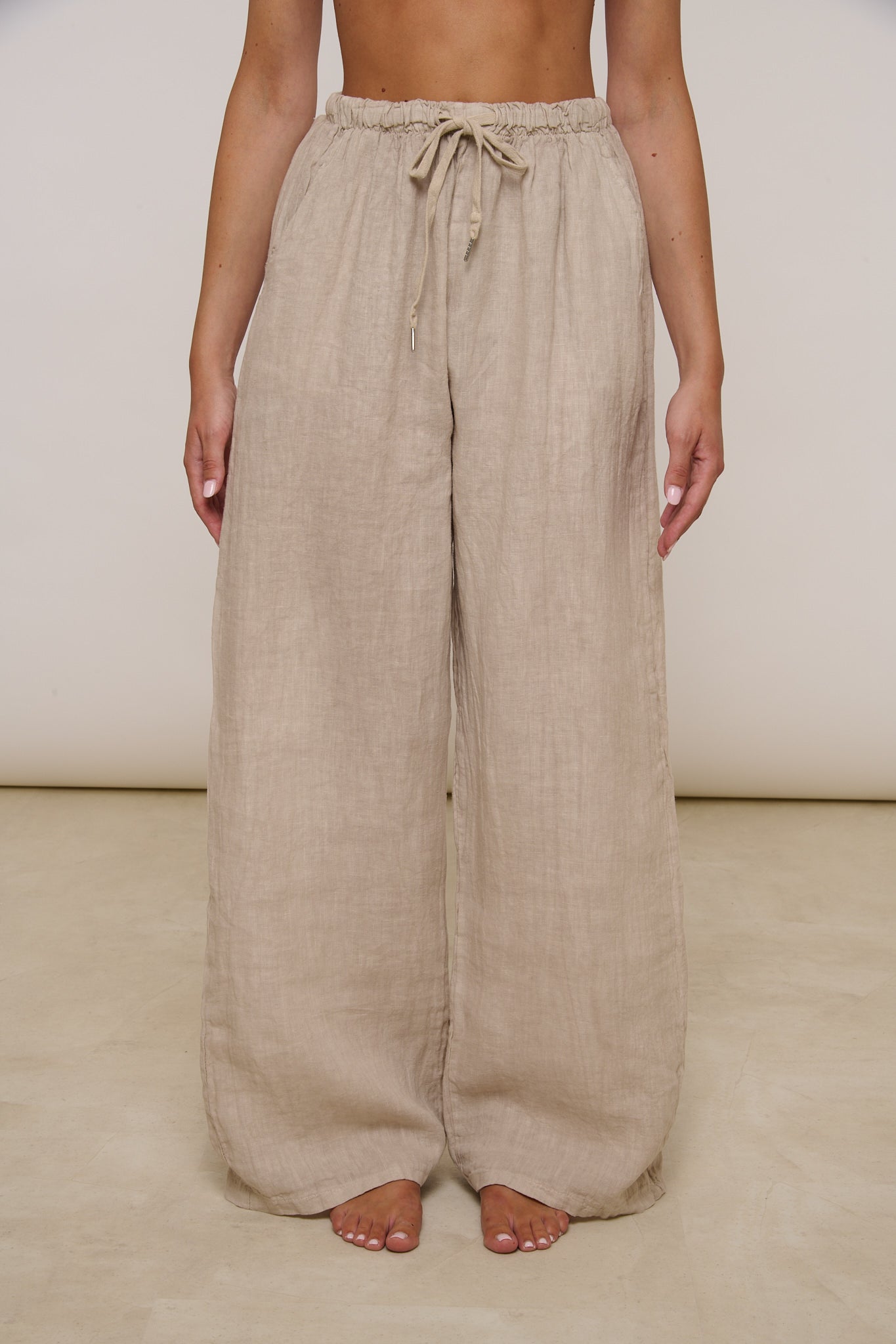 Pantalone ‘100% LINO’ Beige