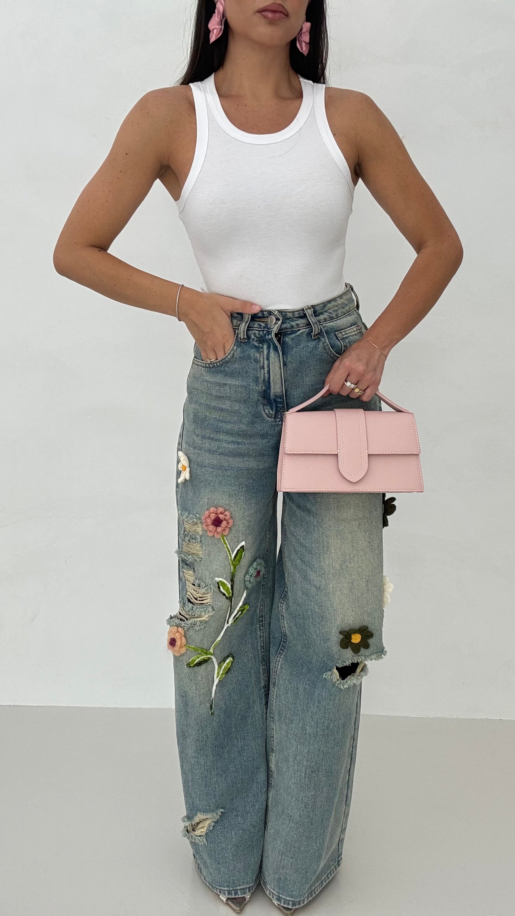 Jeans ‘FIORI UNCINETTO’ in Denim