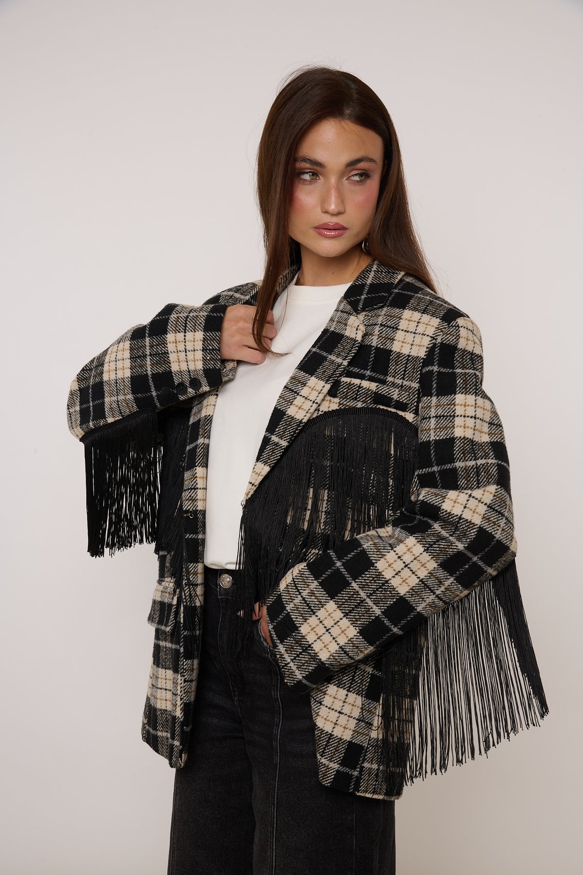 Blazer ‘FRANGE’ By Lumina Quadri Nero