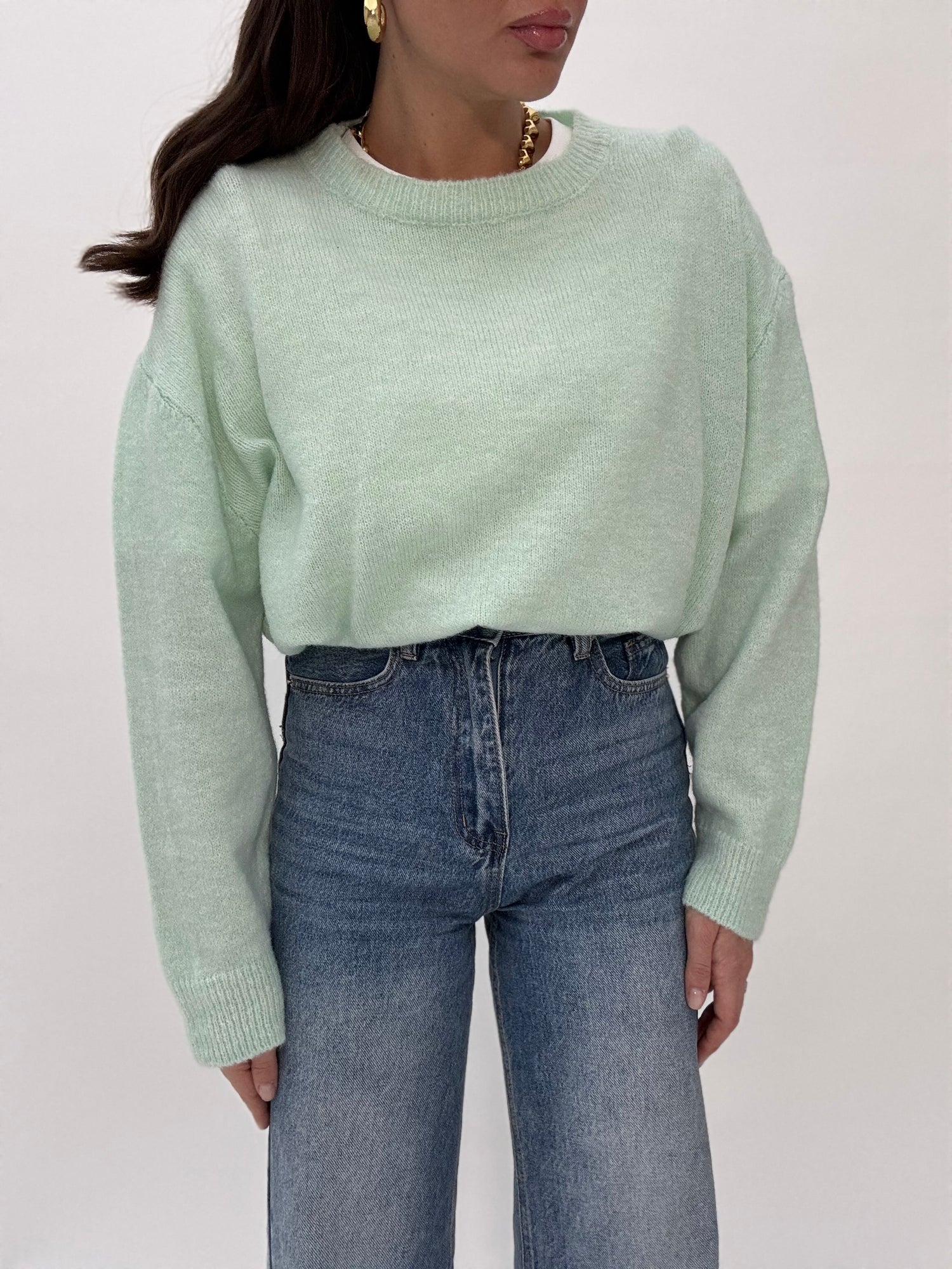 Maglione ‘BASIC 6%ALPACA’ Verde Acqua