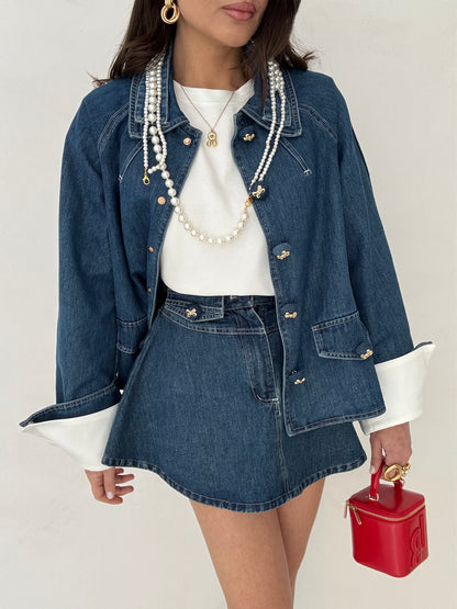 Camicia ‘BOTTONI FIOCCO’ Denim Scuro
