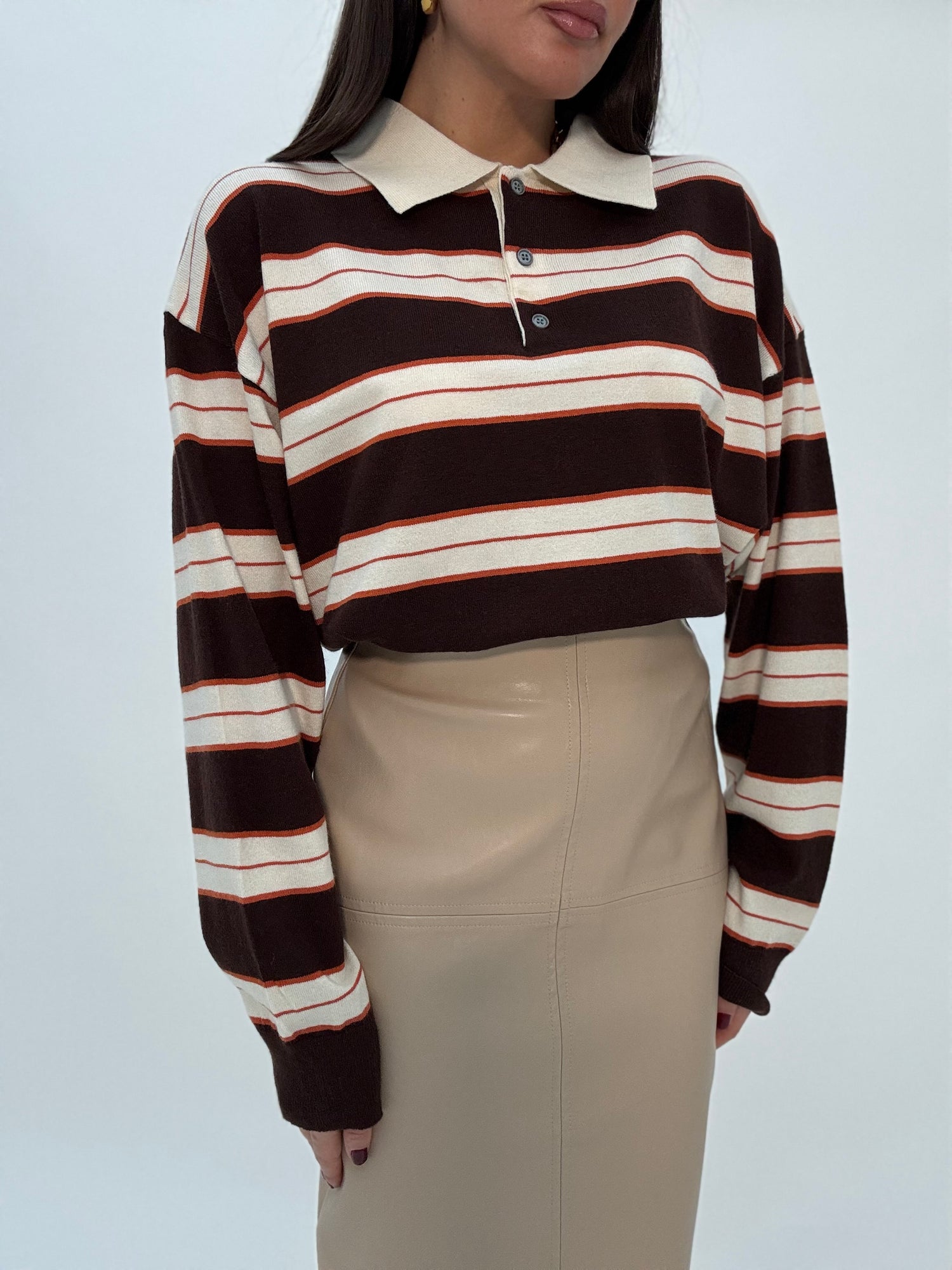 Gonna ‘CUCITURE’ in ecopelle Beige