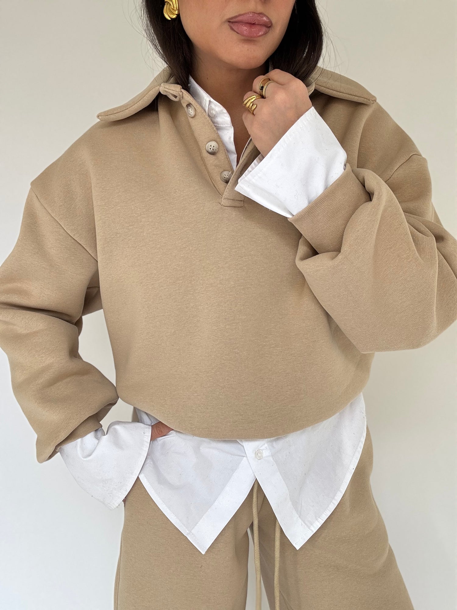 Felpa/Polo ‘PILE INTERNO’ Panna