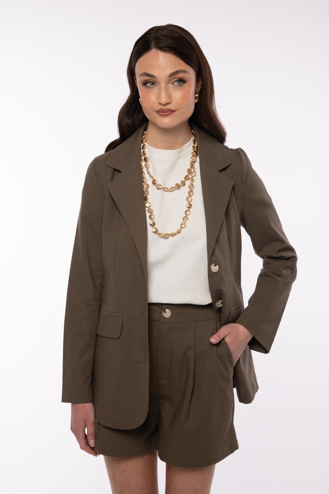 Coordinato ‘40% LINO’ Verde Militare