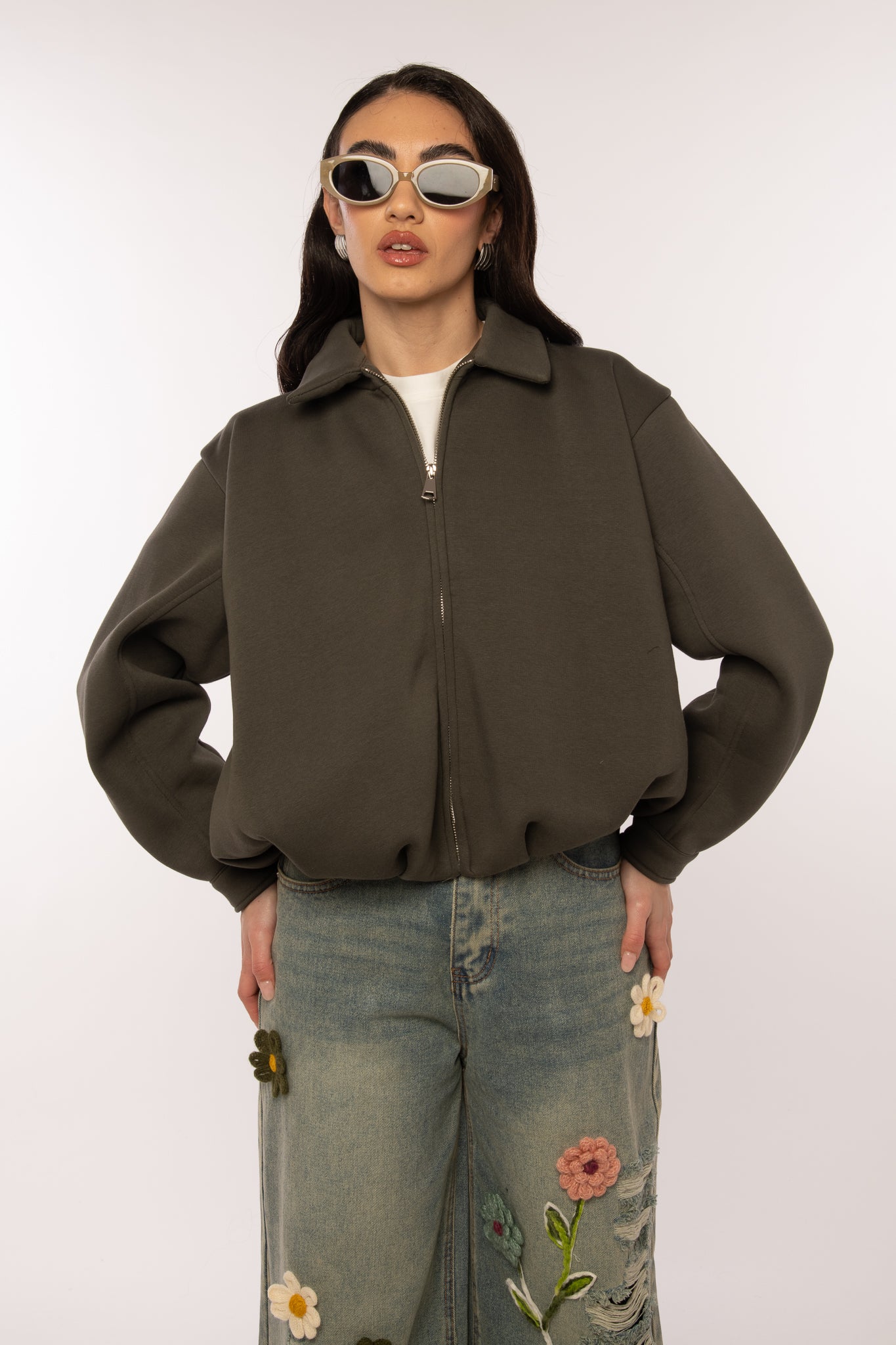 Bomber/Felpa ‘PILE INTERNO’ Verde Militare
