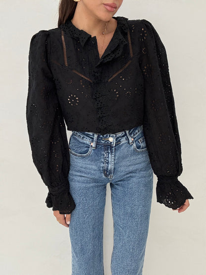 Camicia ‘PIZZO SANGALLO’ Nera