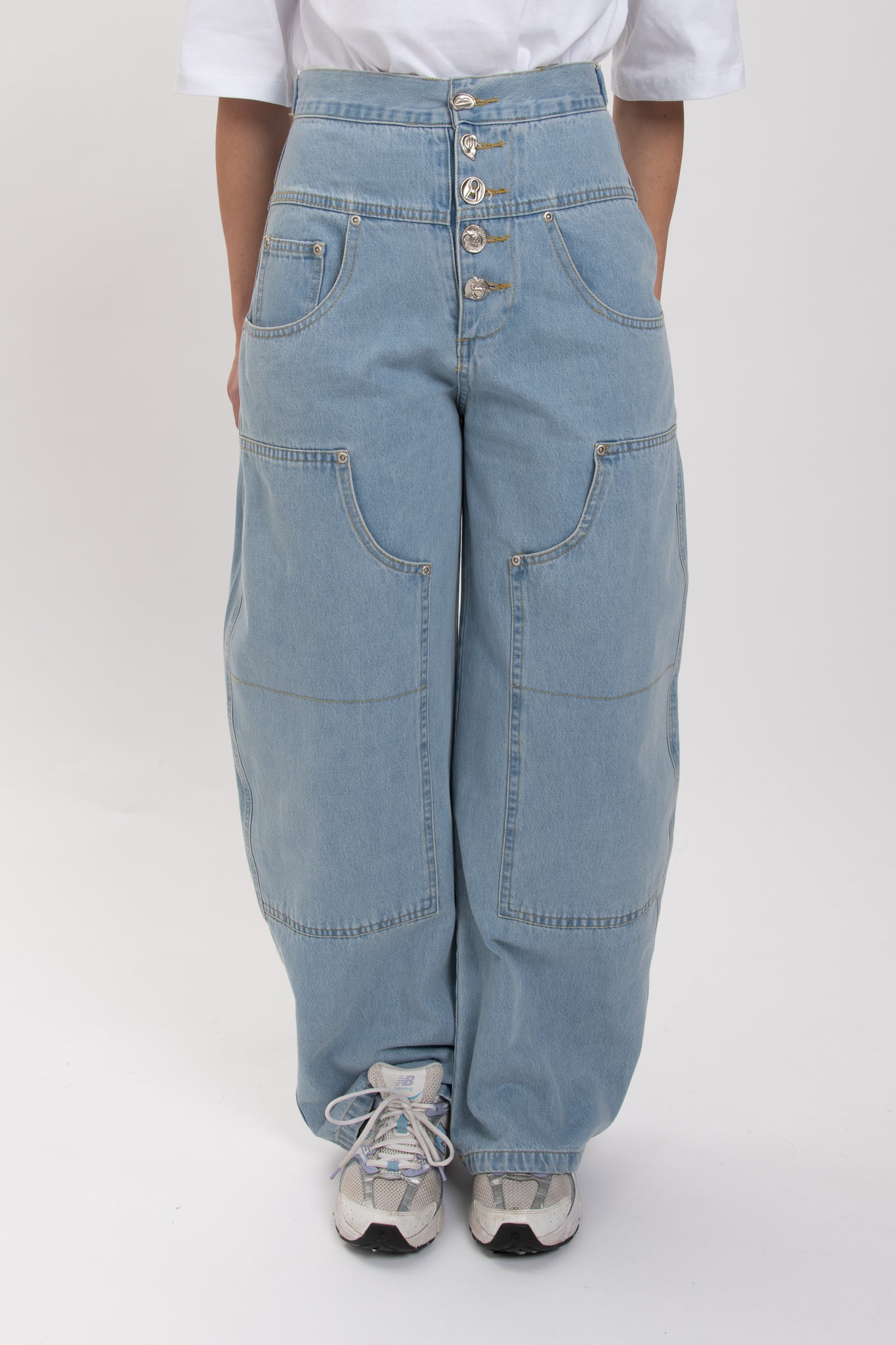 Jeans ‘BUSTINO ALTO’ 100%COTONE Denim Chiaro