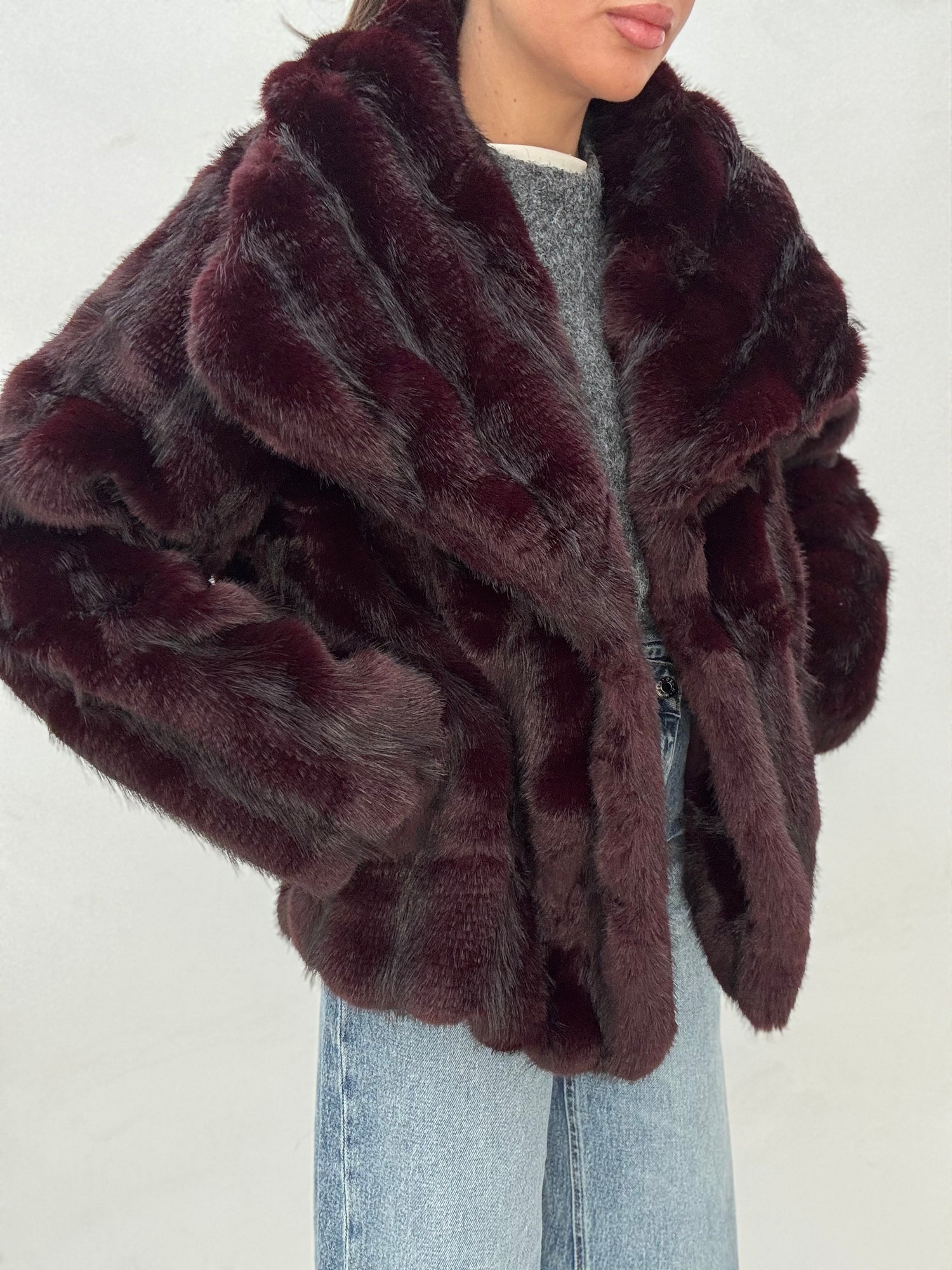 Eco pelliccia ‘ILARY’ Bordeaux