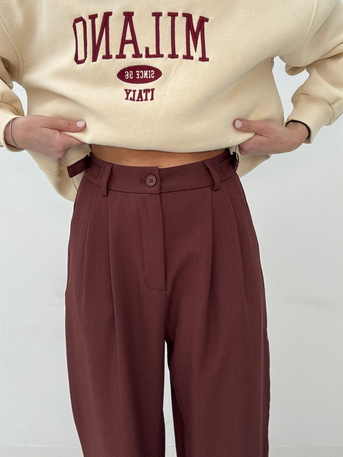 Pantalone ‘DOPPIO CINTURINO LATERALE’ Bordeaux