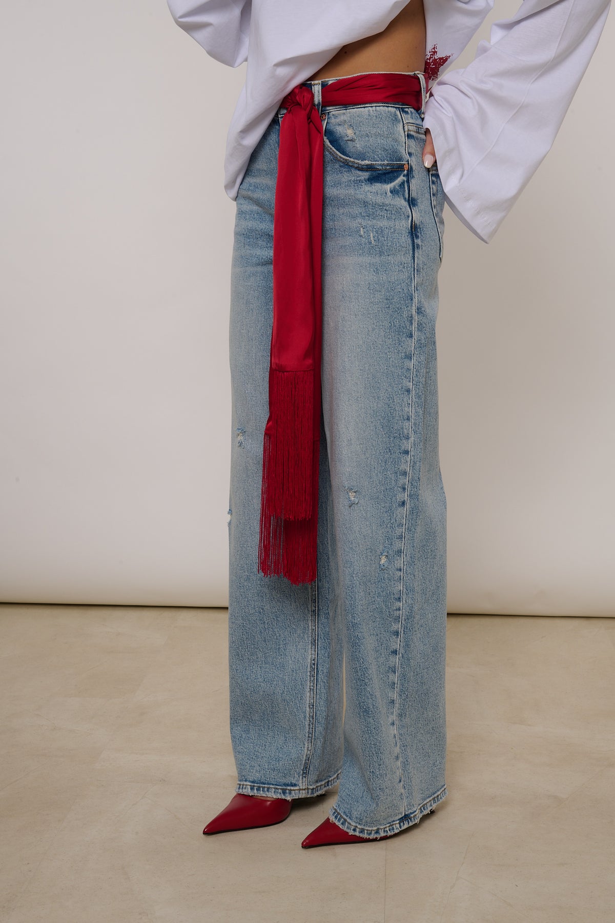 JEANS ‘WIDE LEG’ Denim Chiaro