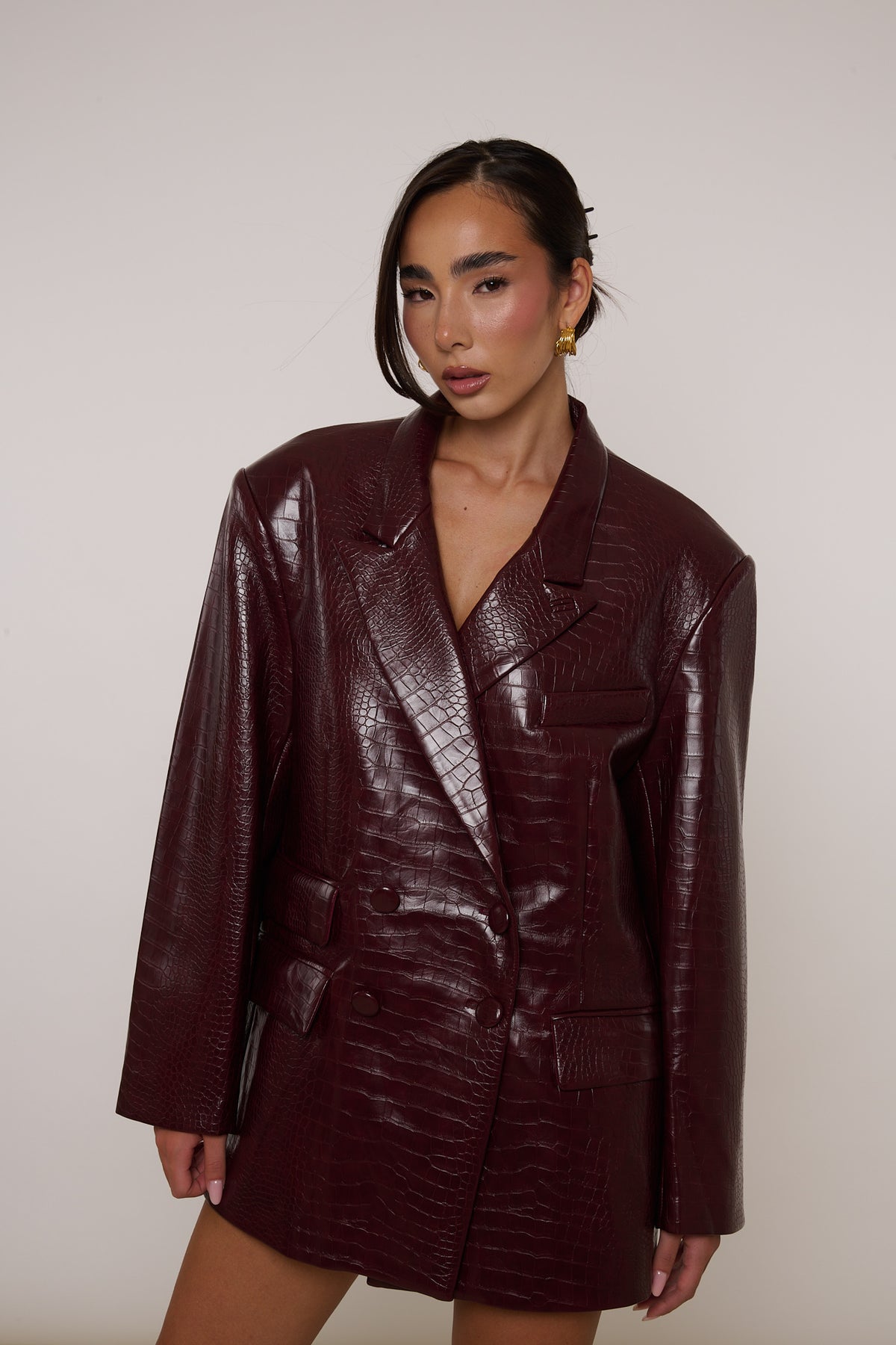 Blazer ‘OVERSIZE’ Pitonato By Lumina Bordeaux