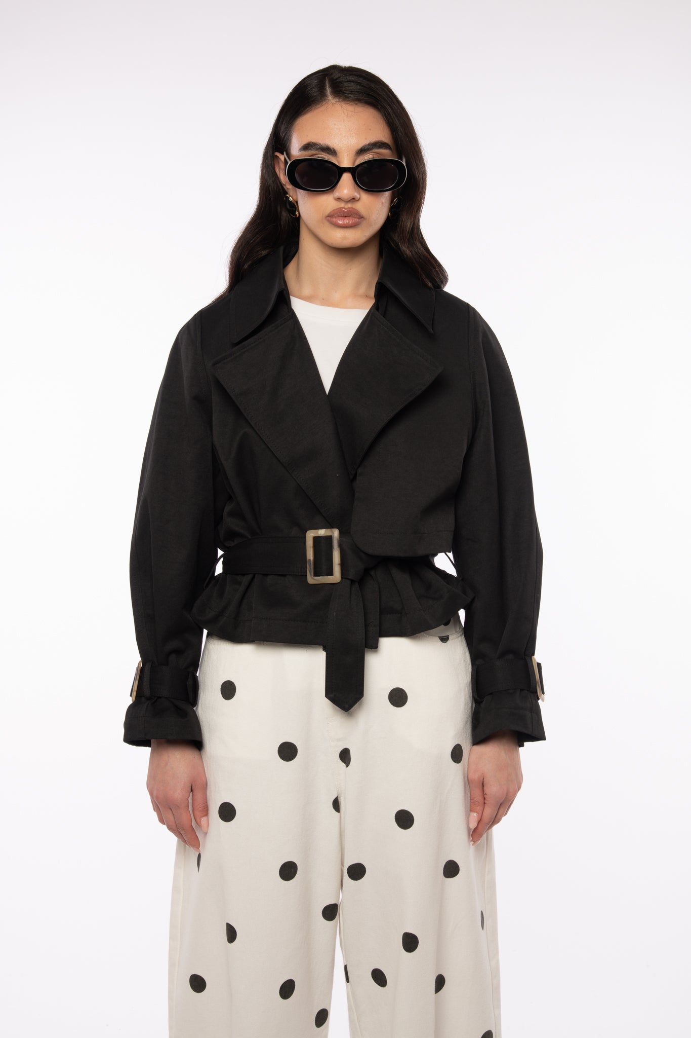 Trench Crop ‘55% COTONE’ Nero