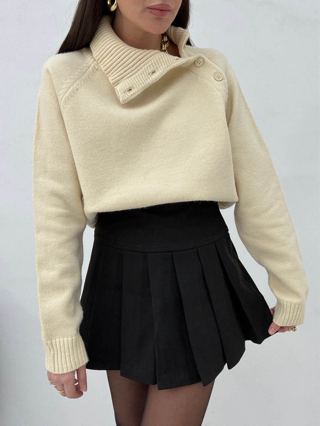 Maglione ‘BOTTONI LATERALI’ Beige