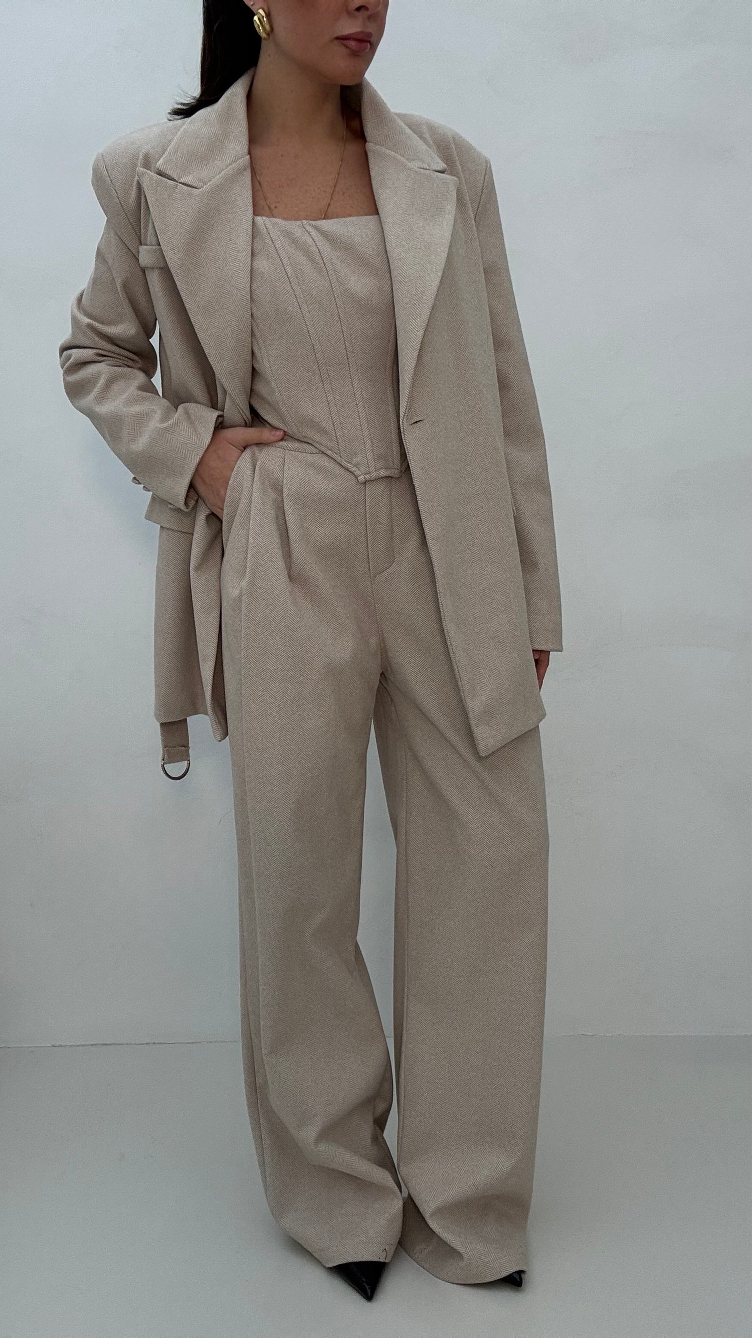 Coordinato ‘SPIGATO TRE PEZZI’ Panna