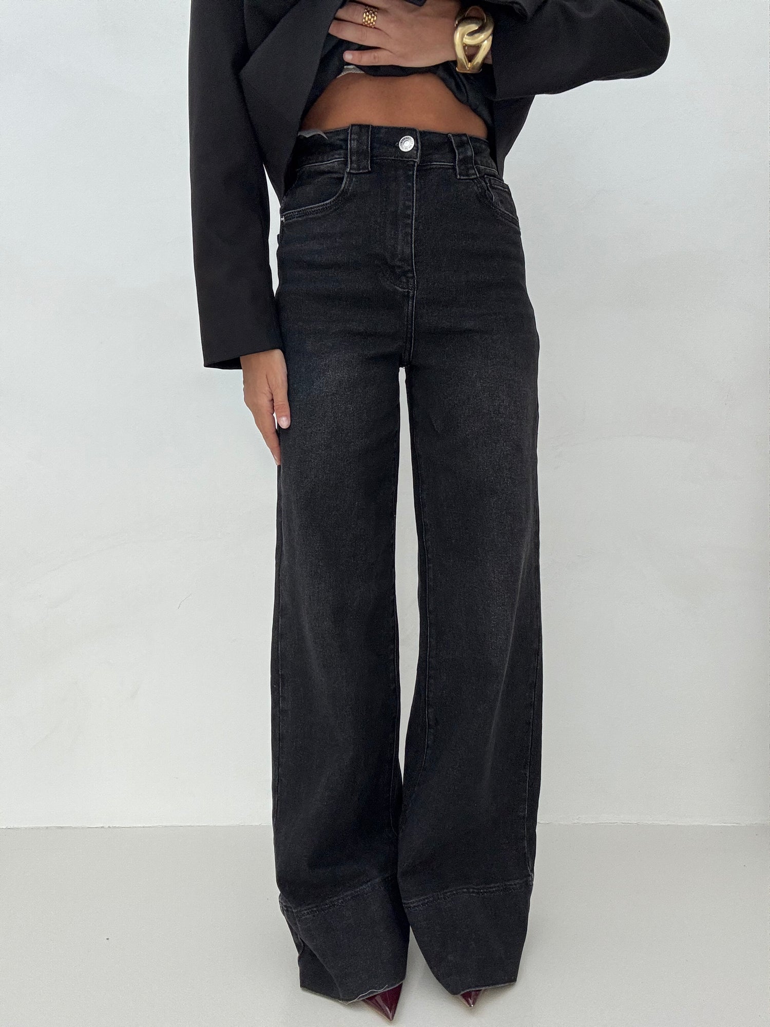 Jeans ‘PALAZZO’ Denim Nero