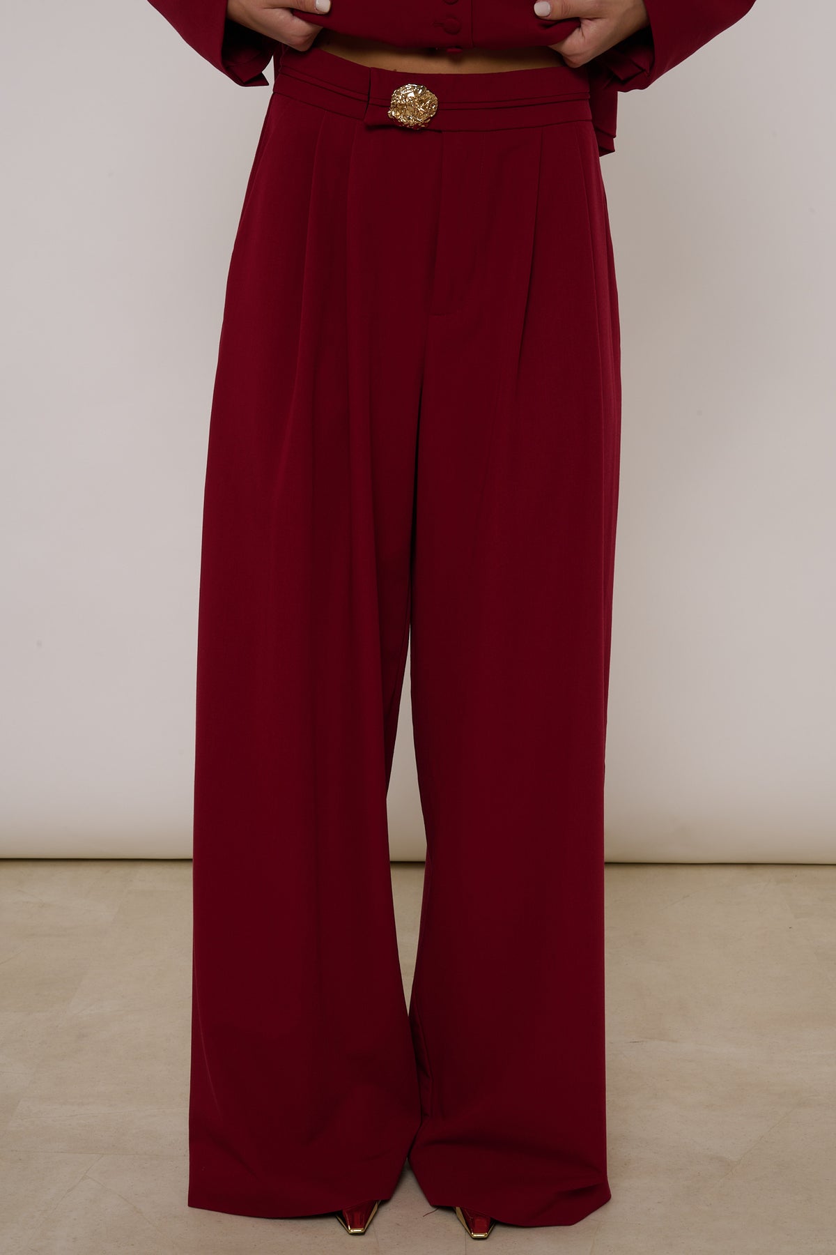 Pantalone ‘BOTTONE ORO’ By Lumina Bordeaux