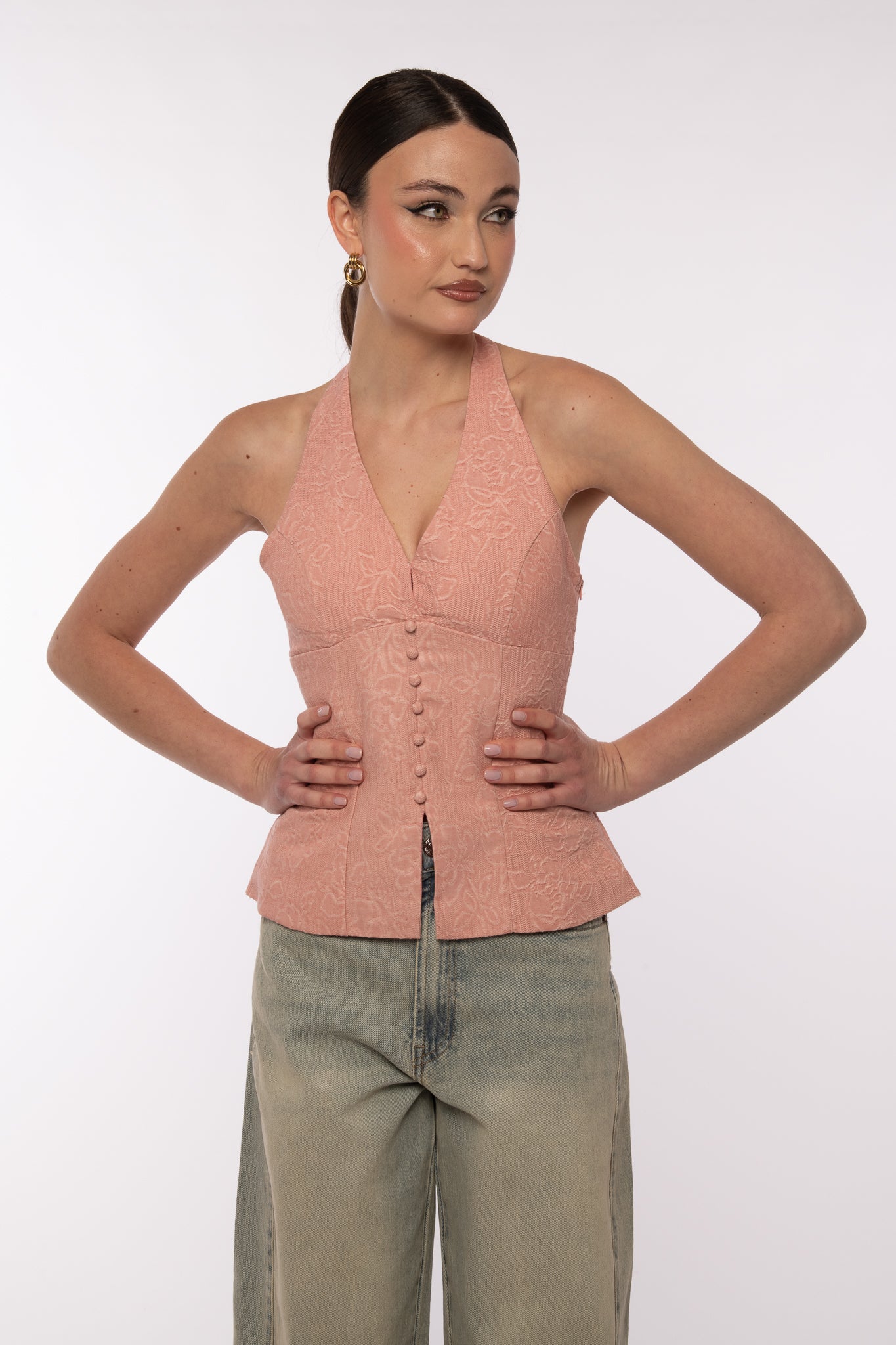 Top ‘BOTTONCINI’ Rosa