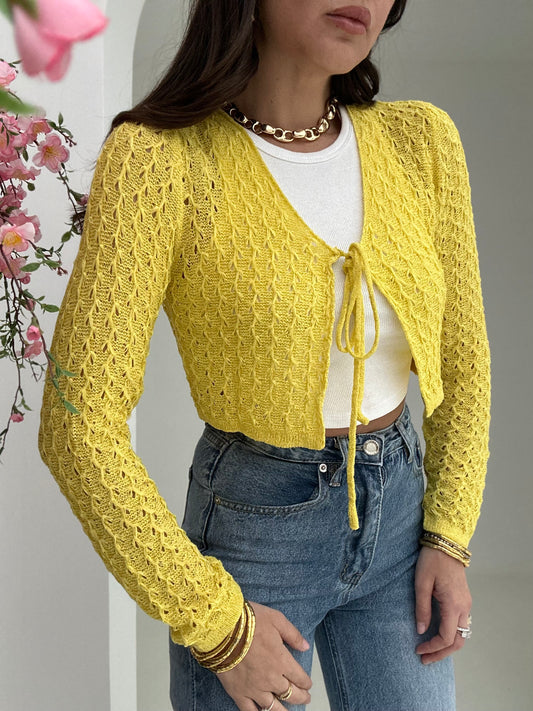 Cardigan ‘ONLY’ uncinetto Giallo