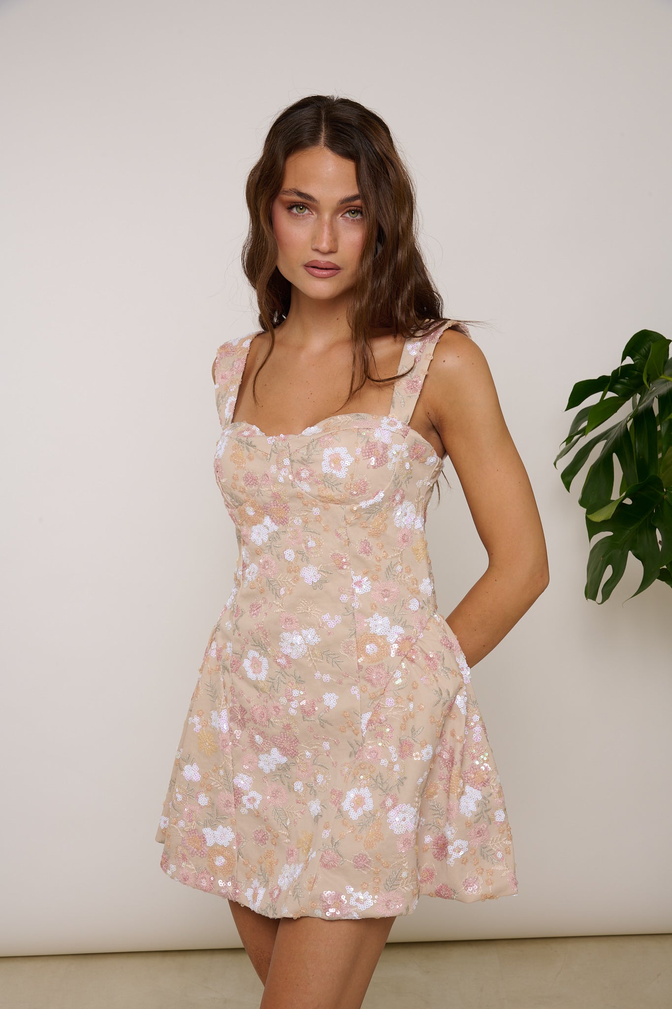 Abito ‘FIORI PAILLETTES’