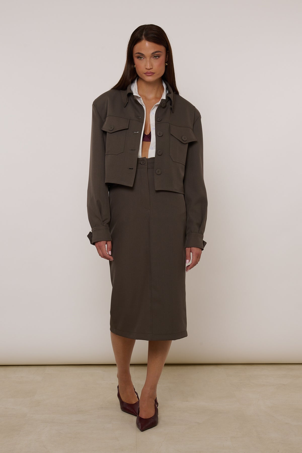 Coordinato ‘GONNA LONGUETTE+GIACCA’ Fango