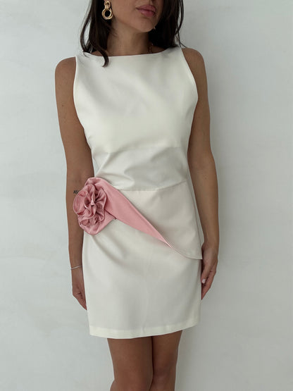 Abito ‘PRISCILLA’ con rouches rosa by lumina Panna