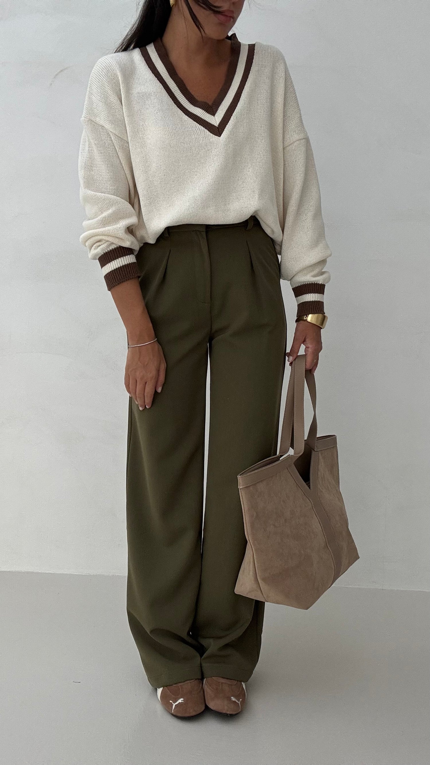 Pantalone con pence Verde Militare