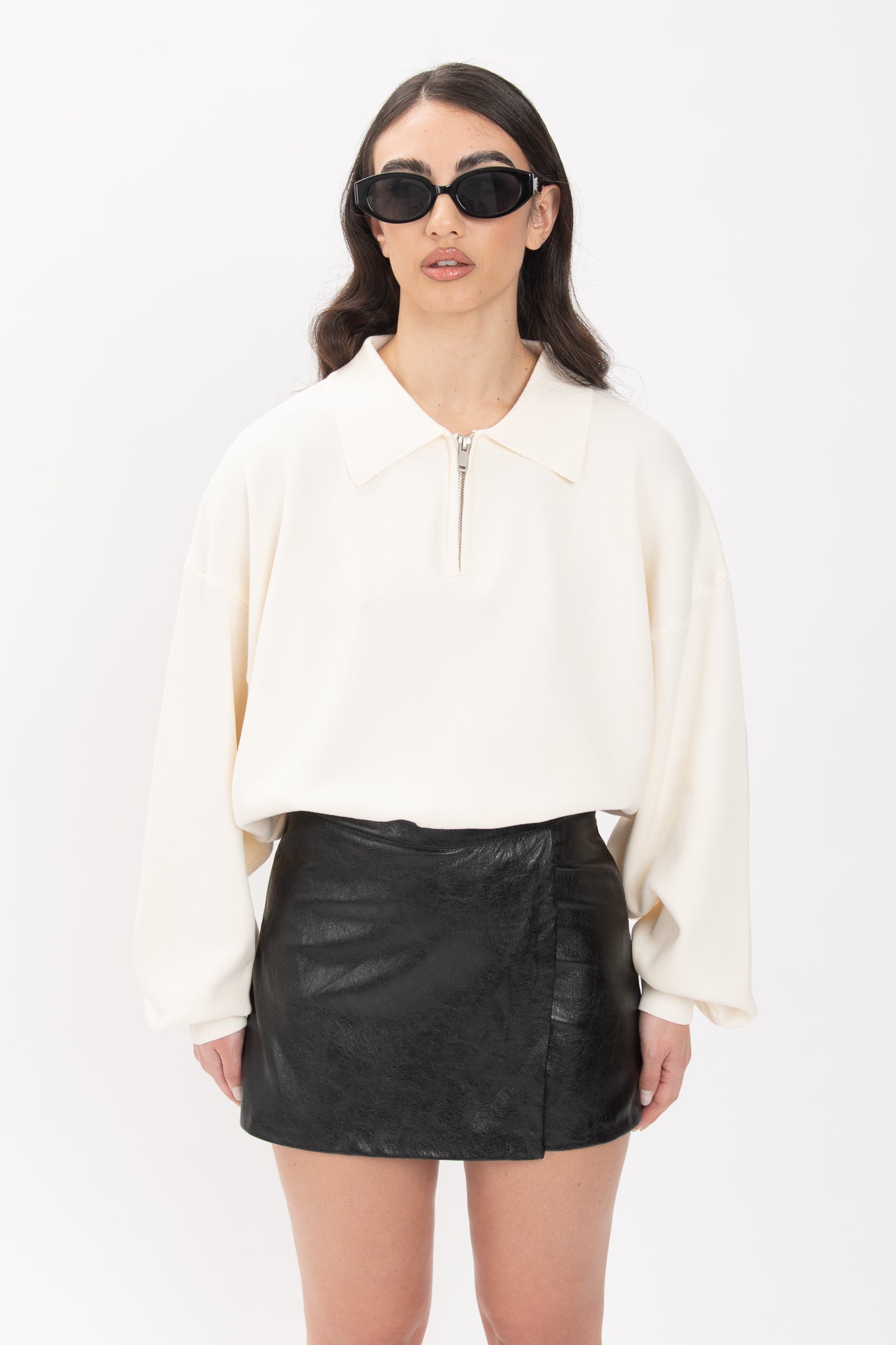 Maglione/Polo ‘CON ZIP’ Panna