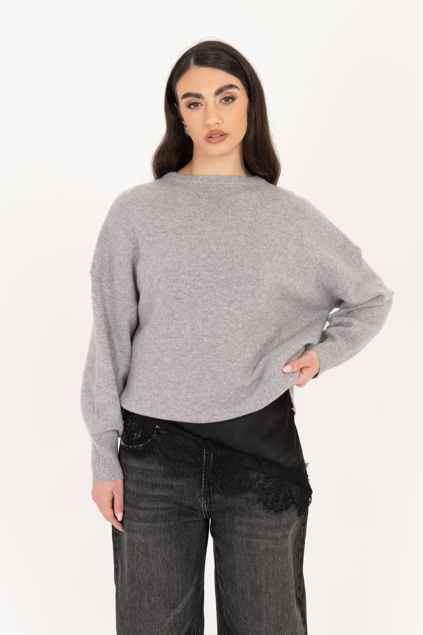 Maglione ‘100%LANA’ Grigio