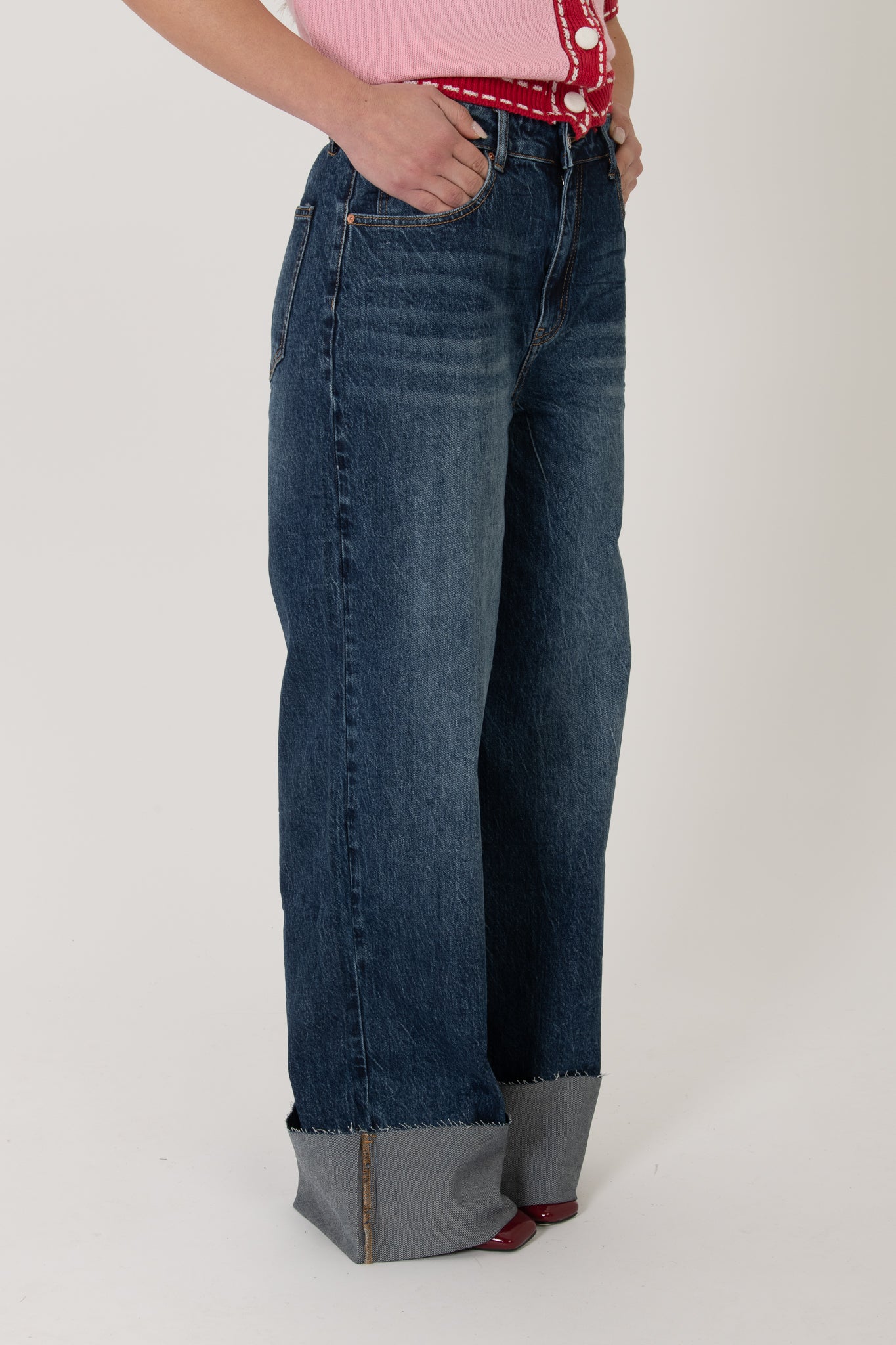 Jeans ‘PIEGONE 69% COTONE’ Denim Scuro